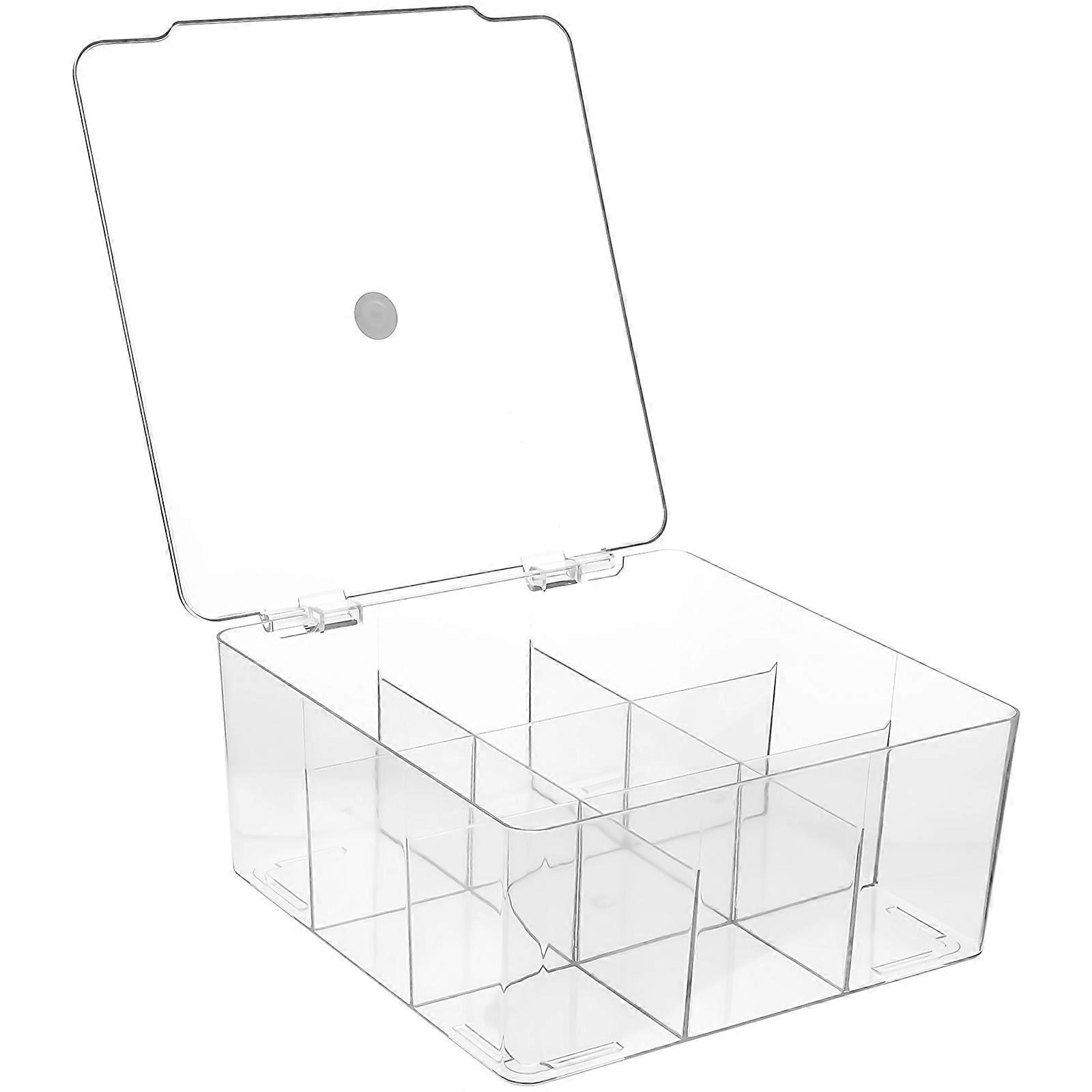 Square Clear Storage Boxes With Lids For Organizing Items Office Use Sturdy Build 1Pcs