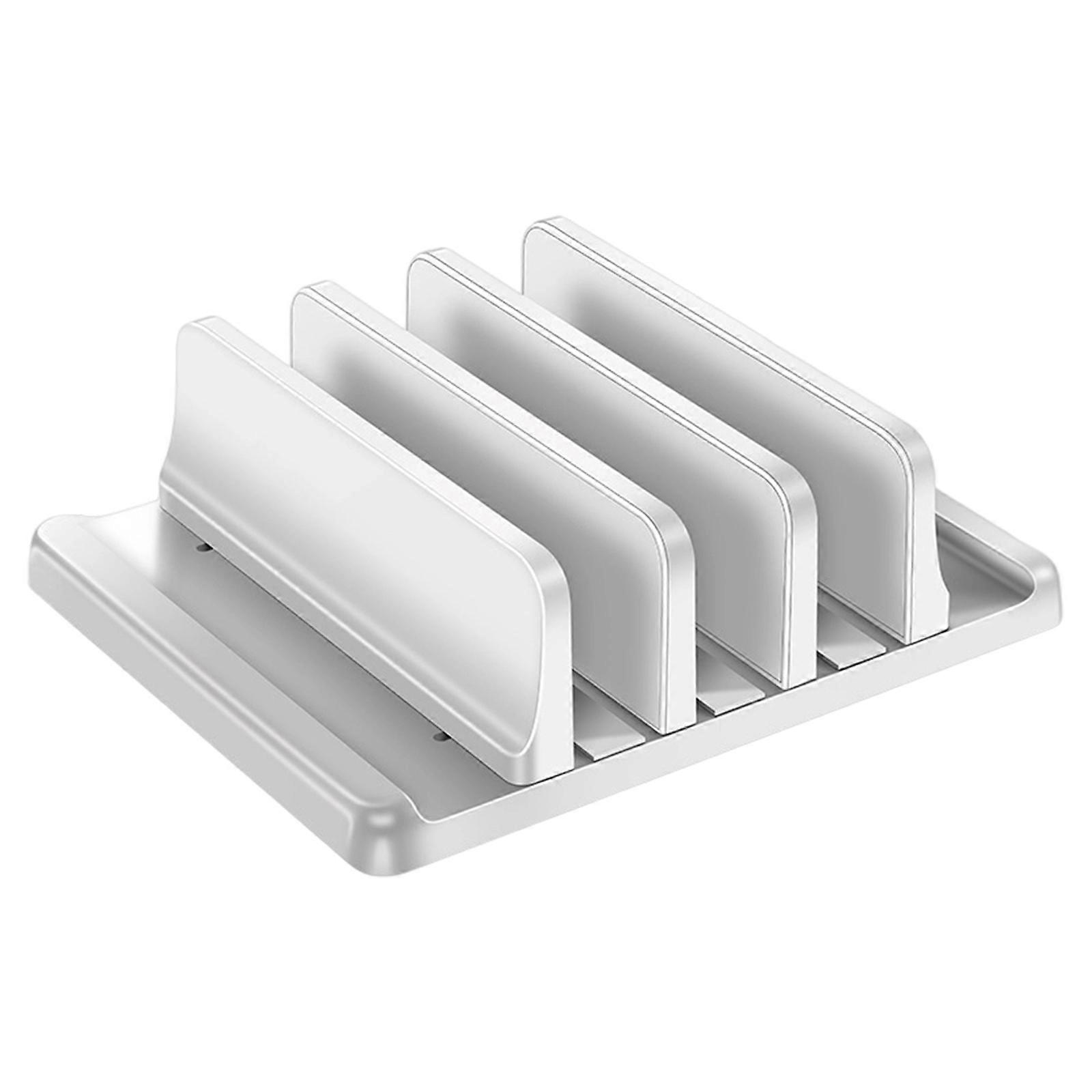 Vertical Laptop Stand Holder Adjustable Desktop Notebook Dock Vertical Laptop Stand Space Saving for Laptop Accessories  White