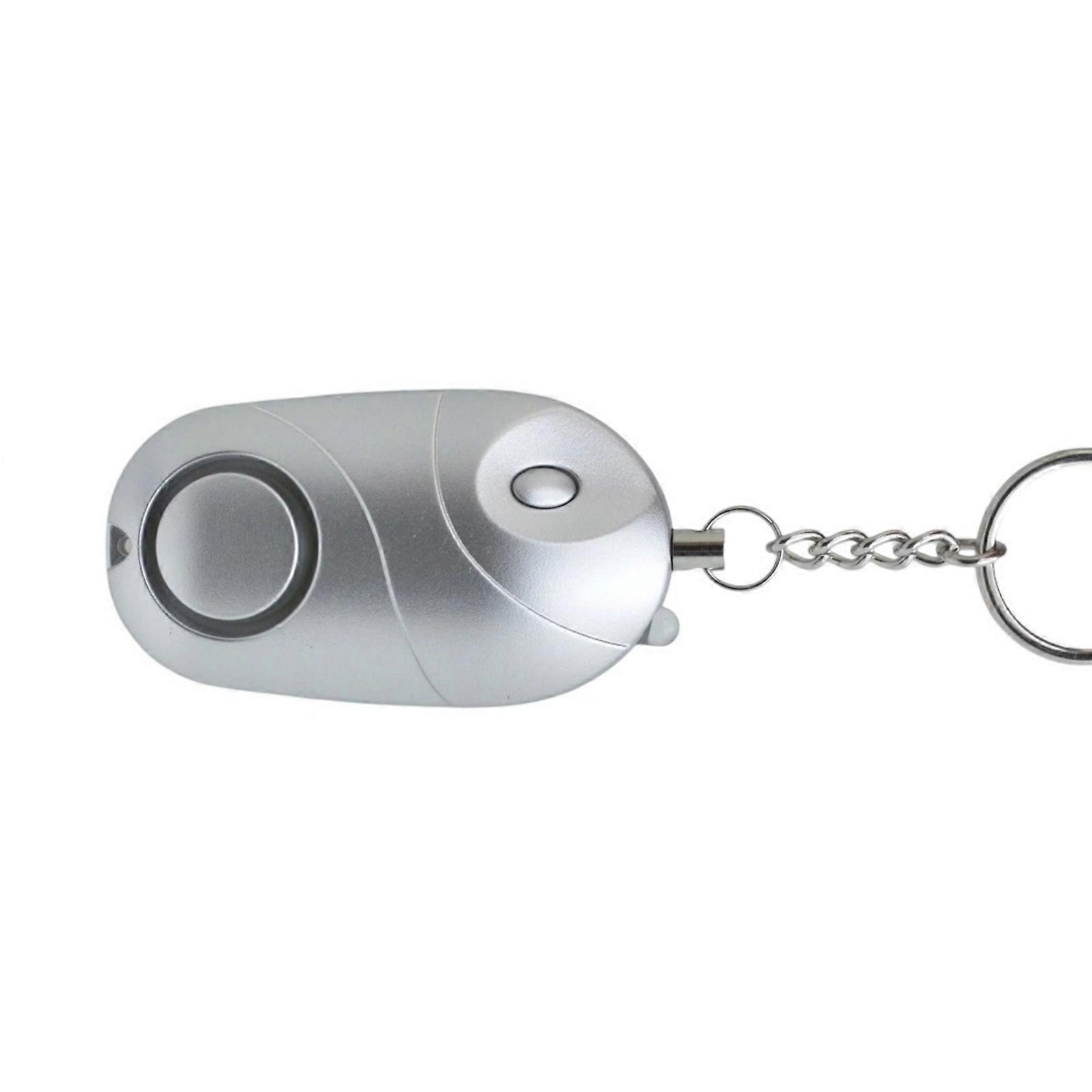 Safe Sound Alarm 130dB Song Alarm Keychain with LED Light Alarms Security Protections Devices for Children Women  Silver