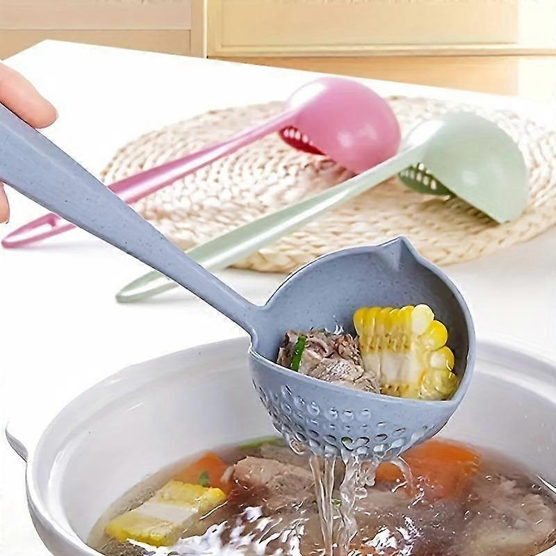 1pc Long Handle 2-in-1 Ladle with Strainer - Perfect for Soup, Stews, and Sauces - Kitchen Utensil and Gadget Must-Have