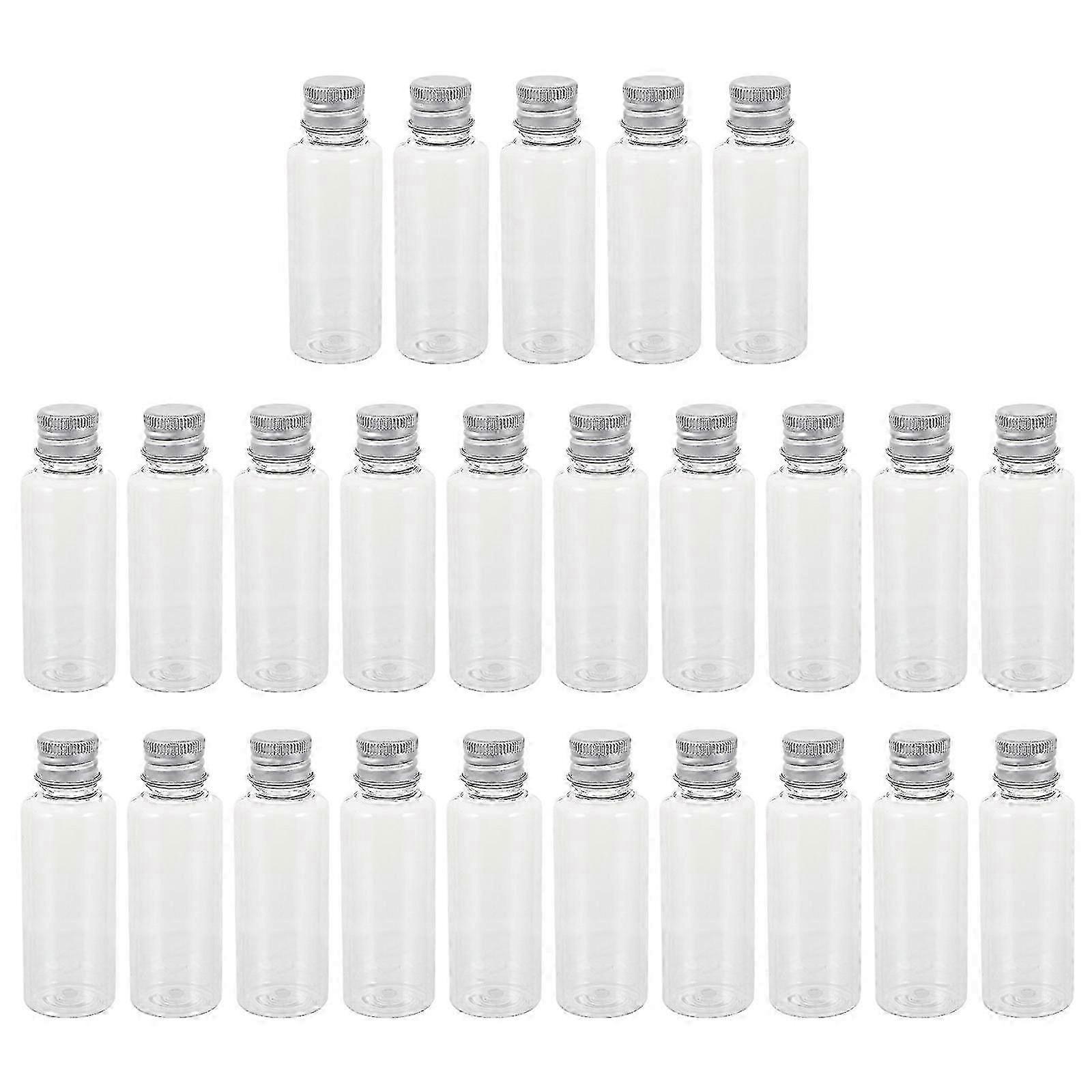 25Pack Plastic Bottles with Aluminum Caps Transparent for Travel and DIY Projects 40ml Storage