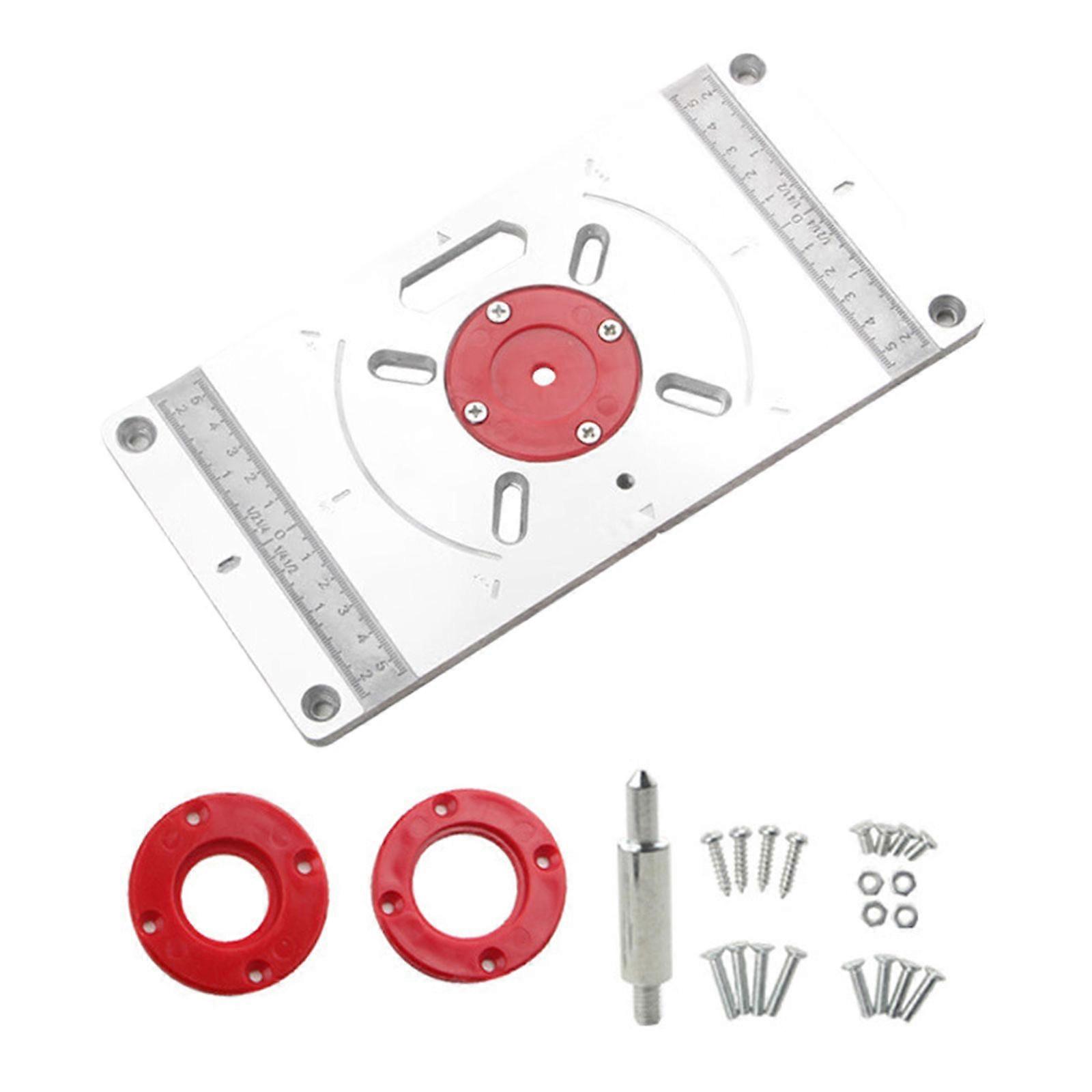 Precise Woodworking Router Table Insert Plate With Aluminium Construction for Enhances Wood Milling & Trimming Accuracy  Red