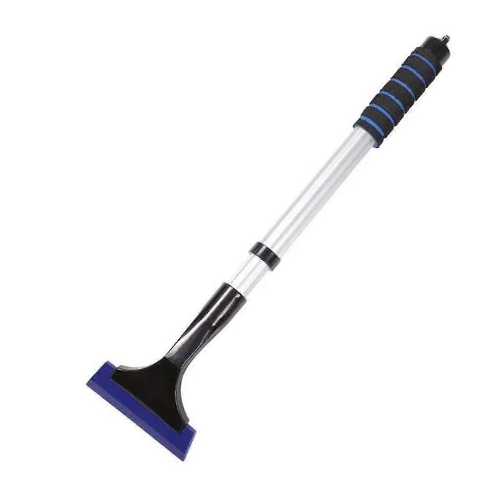 Extendable Aluminum Ice Scraper Snow Brush with Telescopic Handle for Car Windshield (Blue)