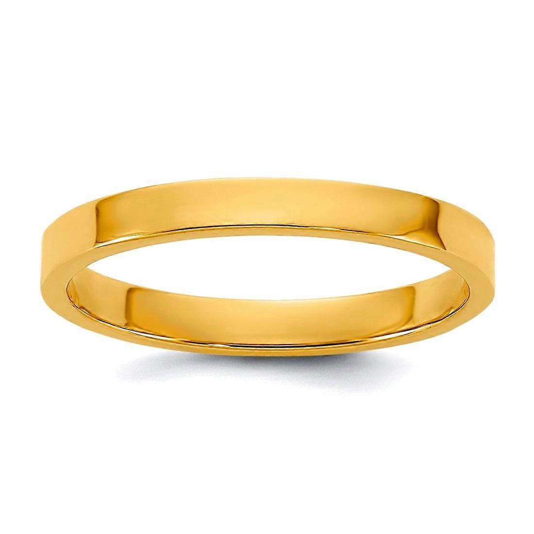 14k Solid Yellow Gold High Polished 2mm Band Ring Size 3-Ring - 1.0 Grams