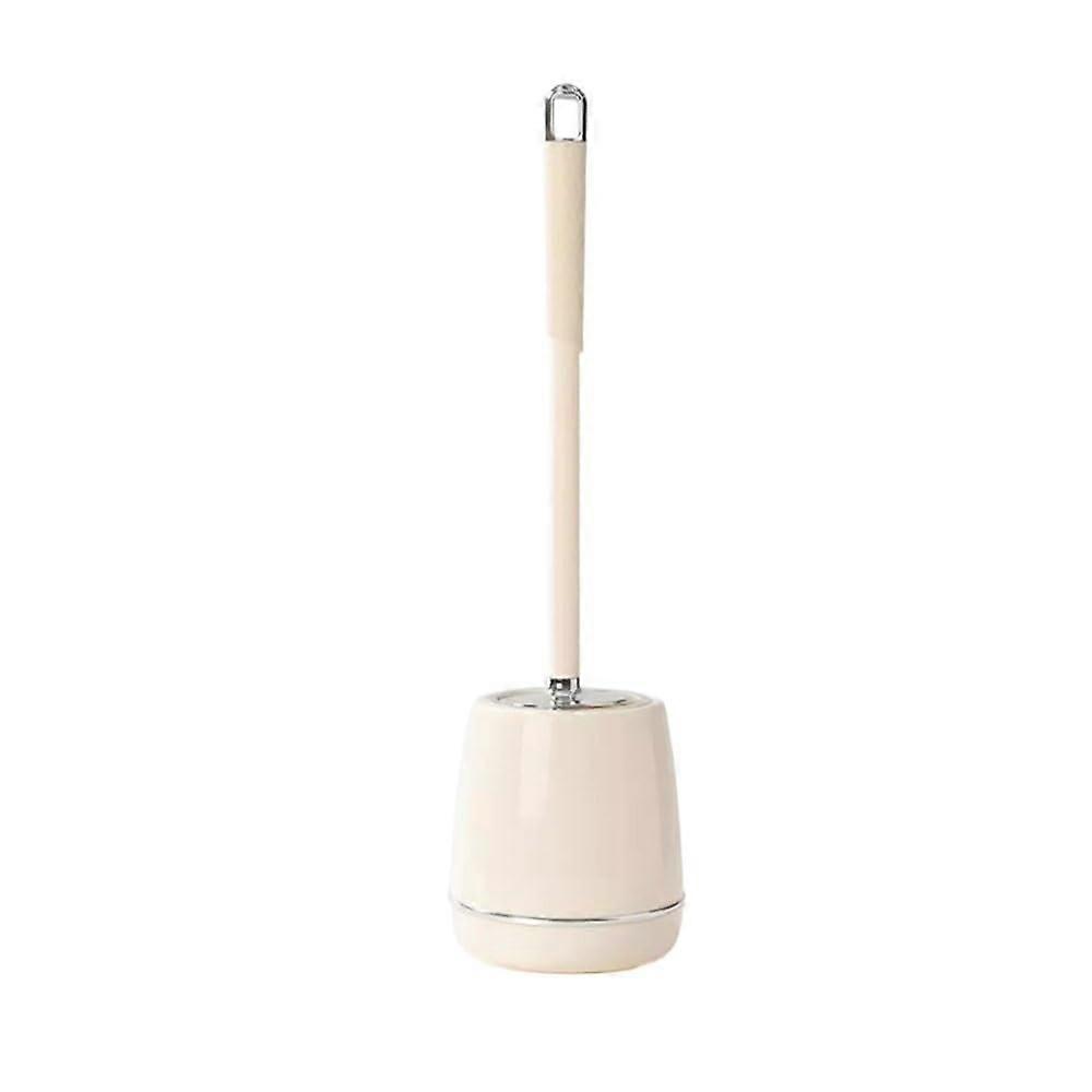 Toilet Brush Set with Plastic Handle and Half Ball Head for Deep Cleaning Floor Standing Space Saving