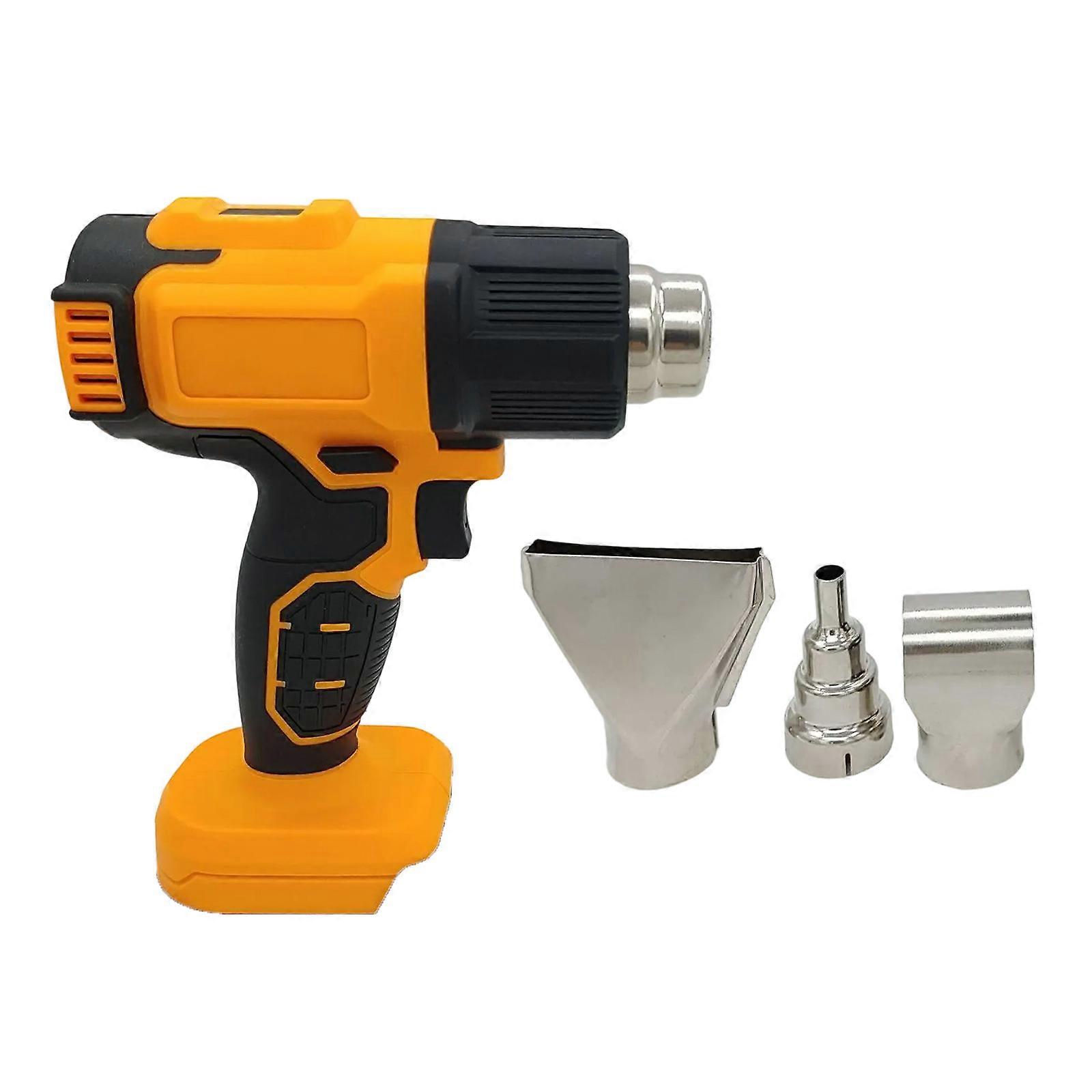 Cordless Heat Guns Compatibles with 18V Battery LCD Digital Display and 2 Temp Setting from 50℃ to 550℃ Bare Tool Only  Yellow