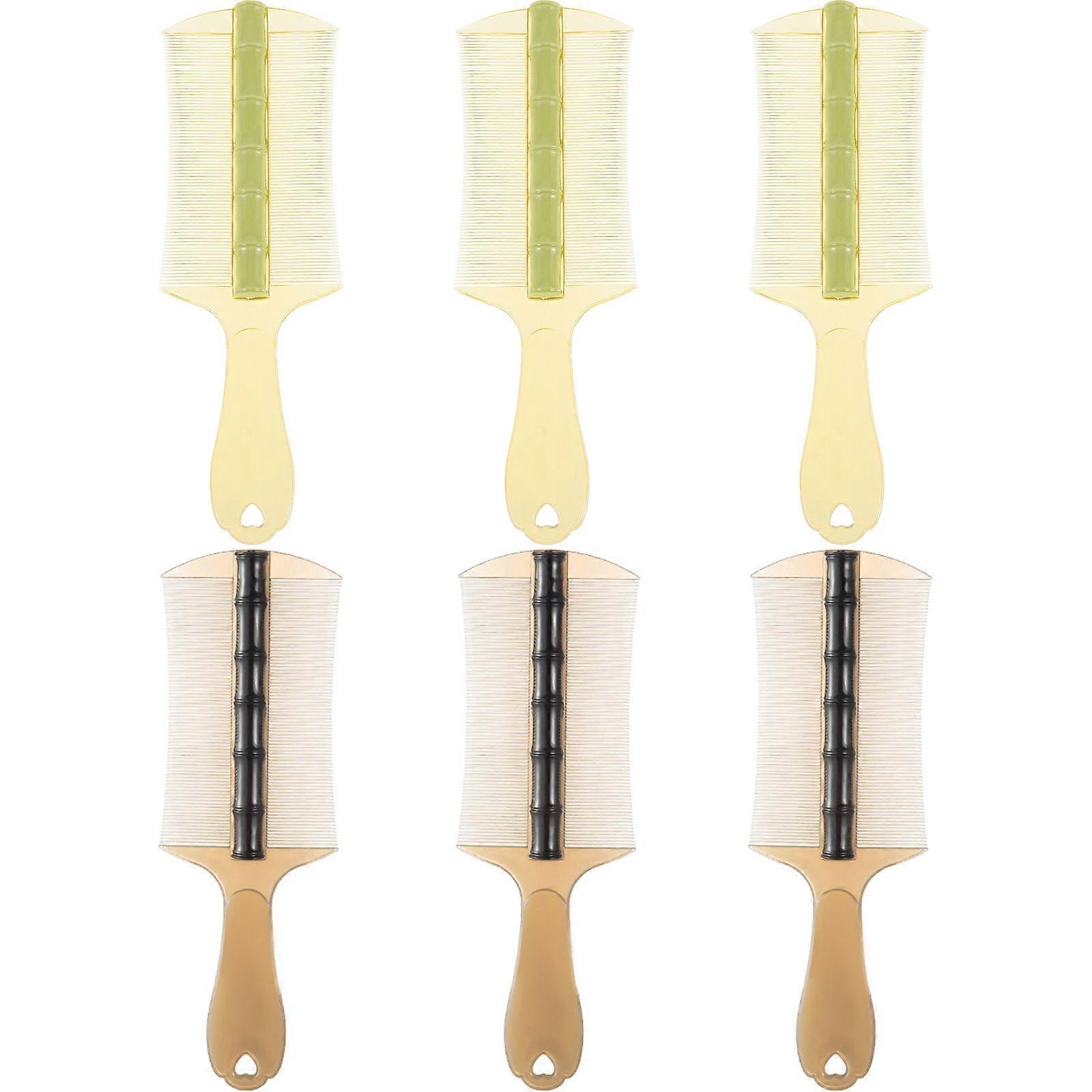 Fine Teeth Comb Dandruff Combs for Hairdressing with 6Pcs Long Handle Plastic