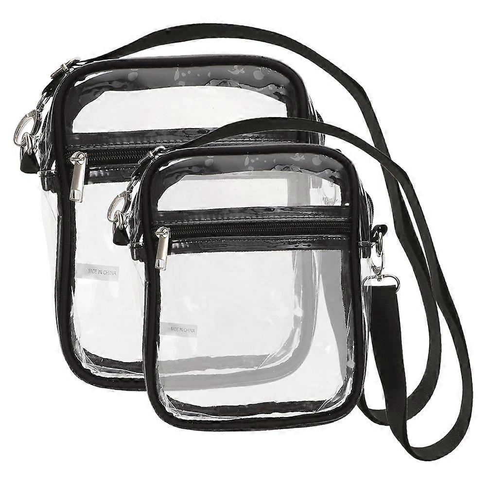 PVC Transparent Crossbody Bag for Storage Use 2Pcs Small Clear Stadium Purse