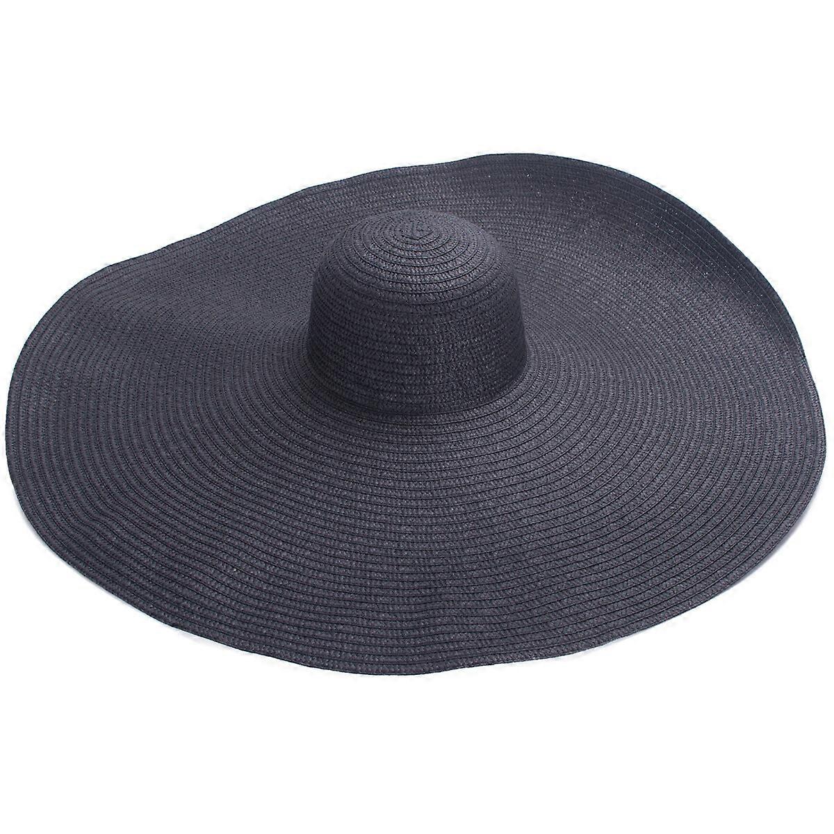 10" Giant Oversized Foldable Solid Wide Brim Womens Straw Sun Beach Hat A601