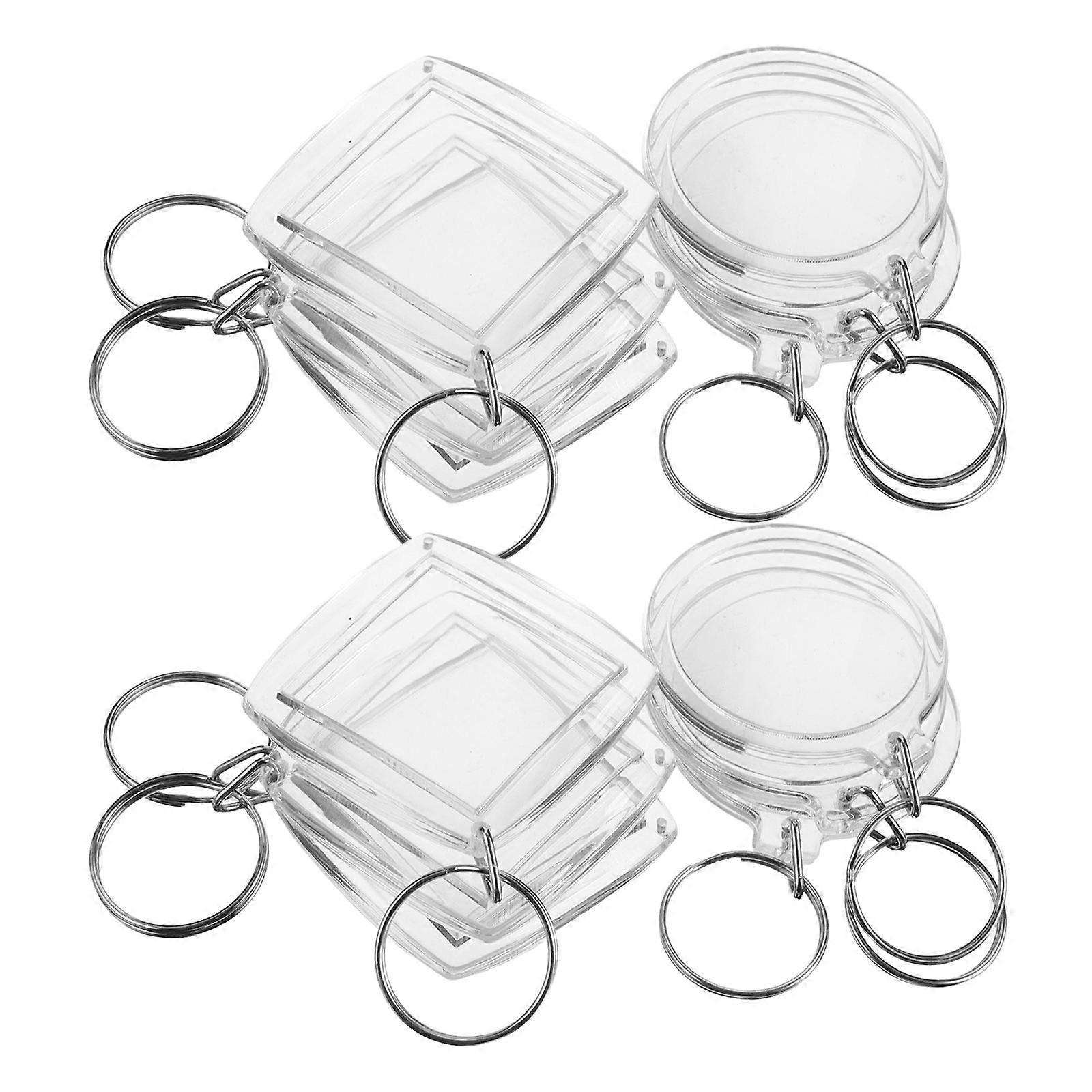 Acrylic Photo Frame Keychains Transparent for DIY Craft Projects 30Pcs