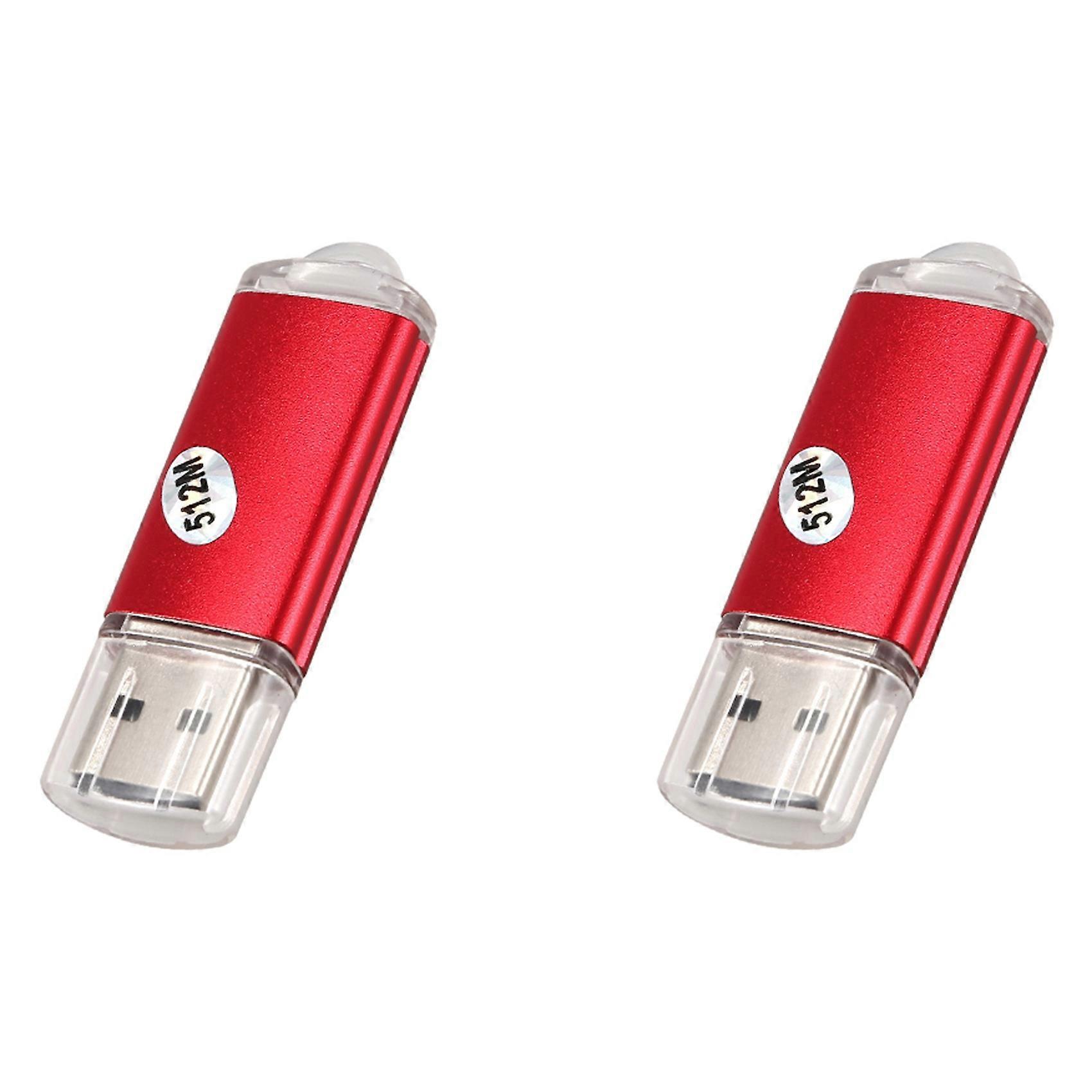 2X USB 2.0 Flash Memory Stick Pen Drive Storage Thumb Color:Red Capacity:512MB