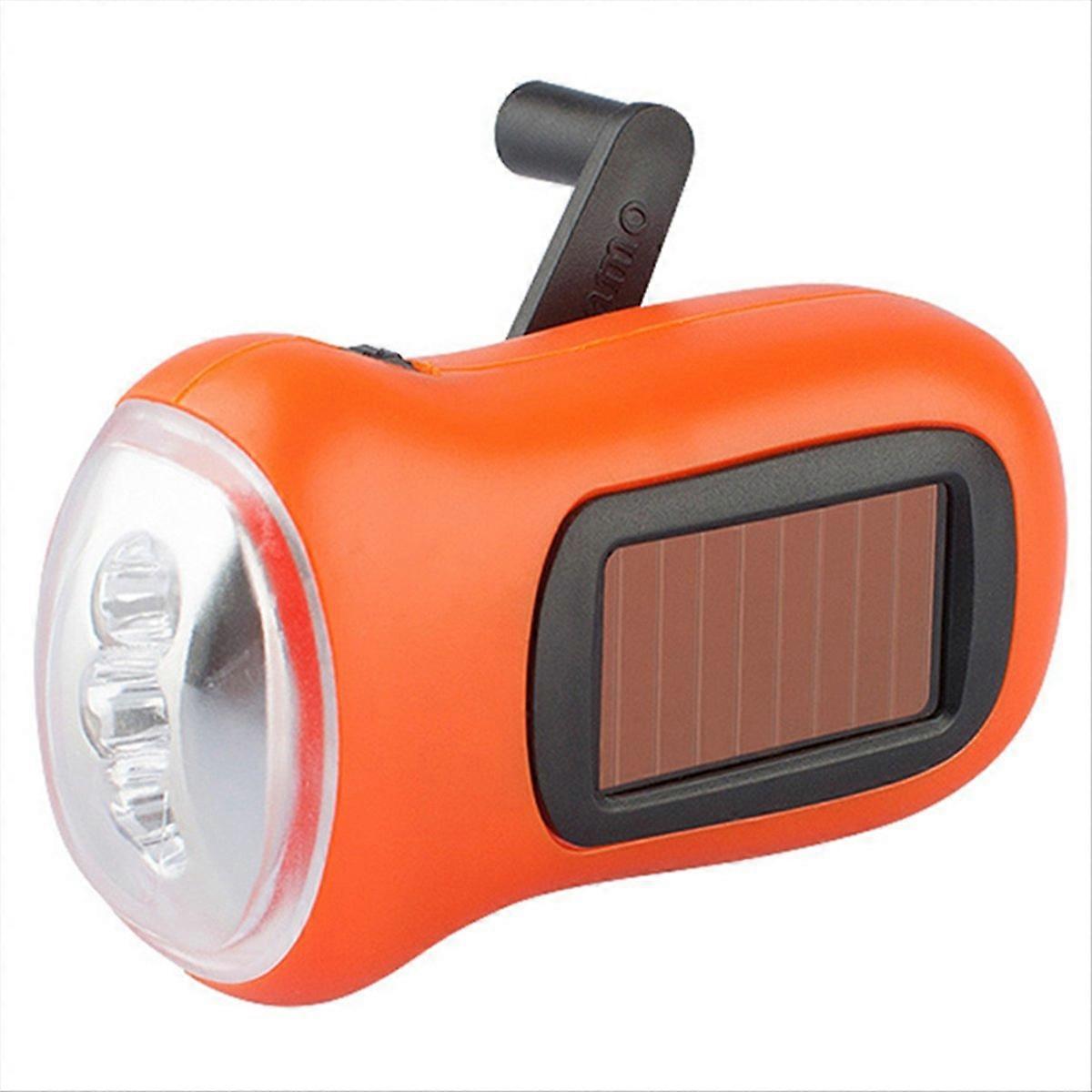 Hand Crank Solar Flashlight LED Emergency Light Tent Flashlight