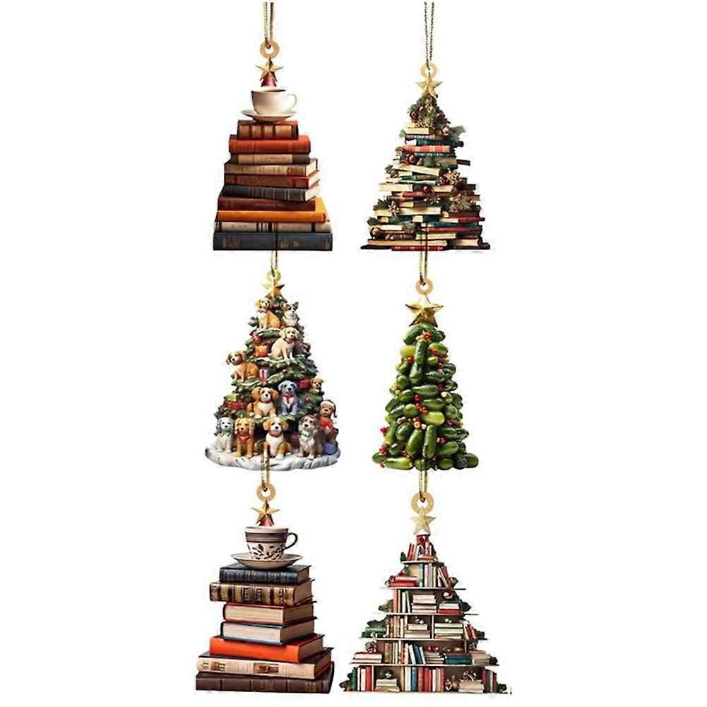 Christmas Tree Hanging Tree Shape Bookshelf Pendant
