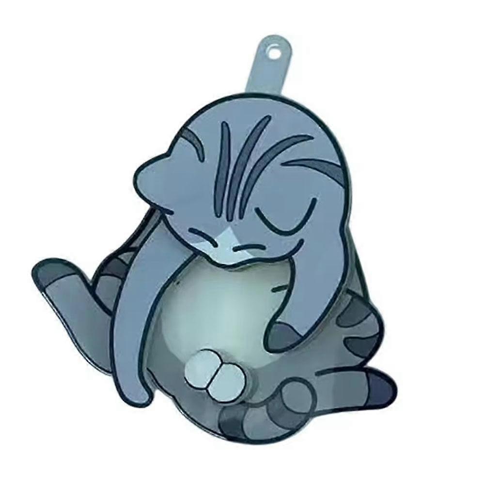 Playing Egg Cat Keychain Creative Pull Out Egg Cat Pendant Keychain Cute Bag Funny M2w7 Gray One size