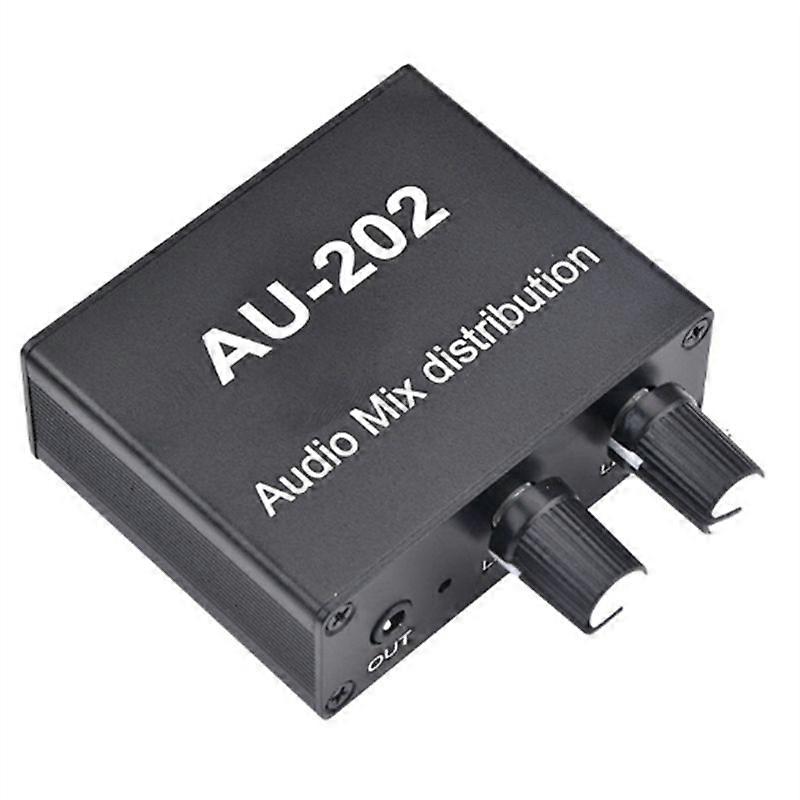 AU-202 2 Input 2 Output Stereo Mixer Audio Distributor