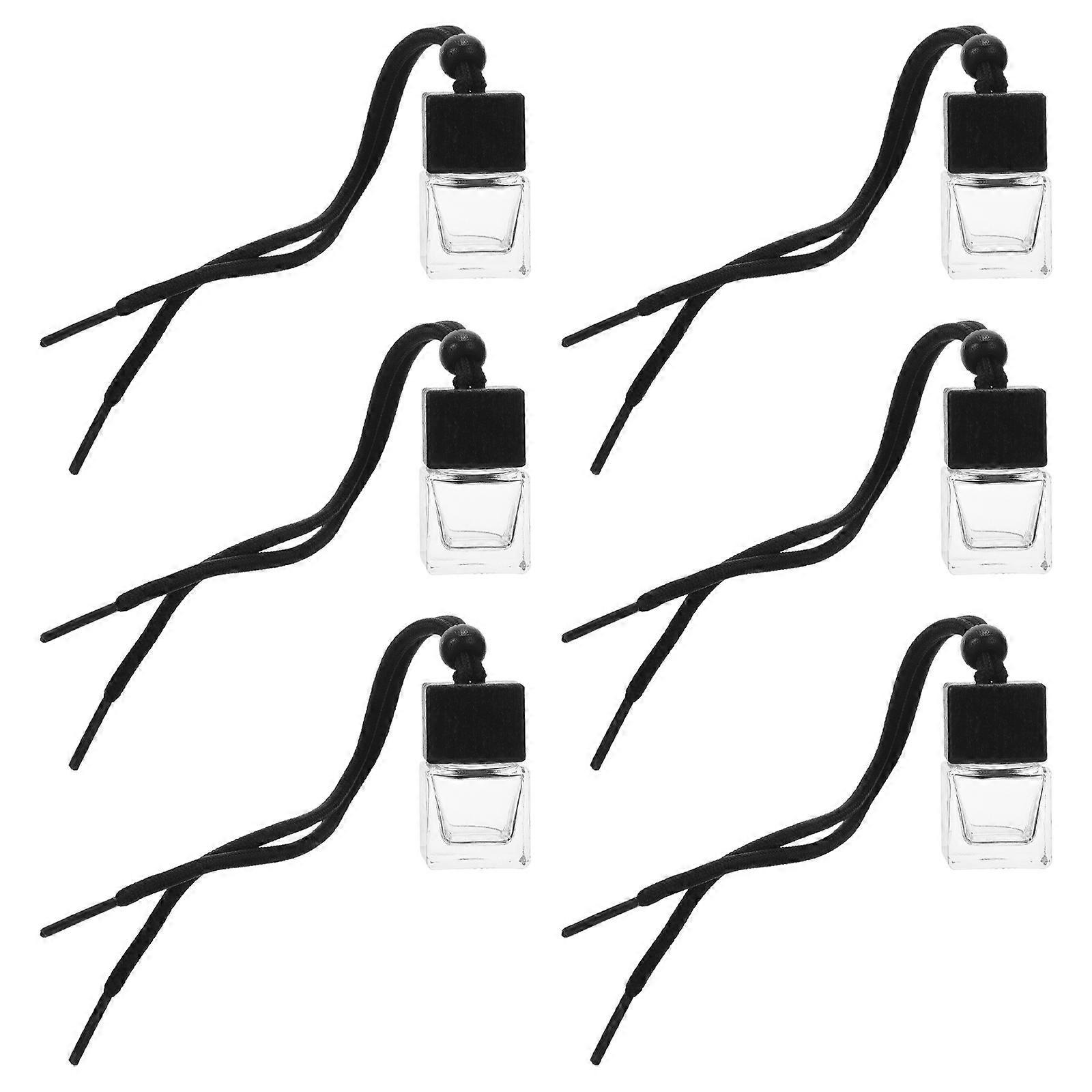 Car Perfume Diffuser Glass Bottles for Refillable Hanging Fragrance 6Pcs Set