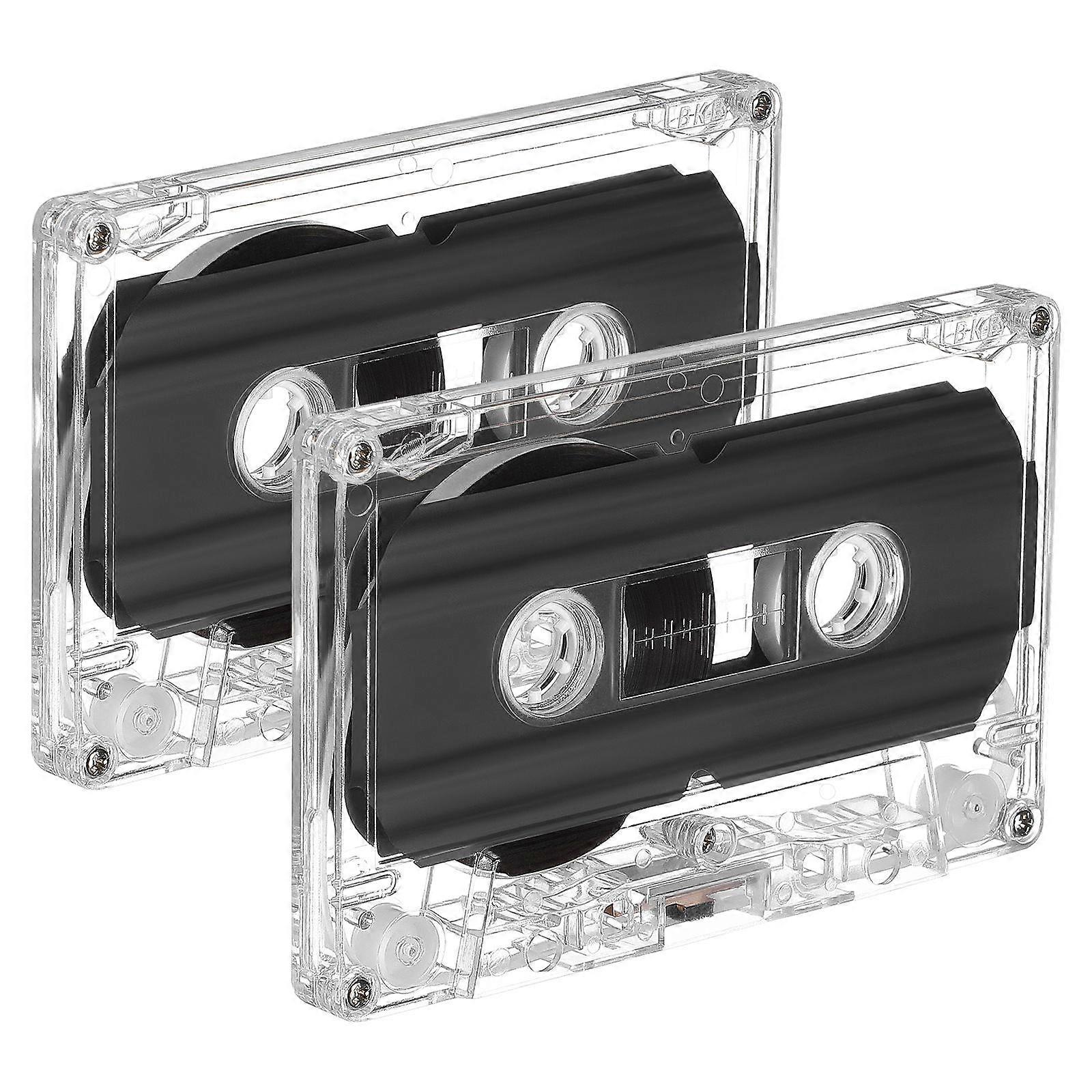 Cassette Storage Replacement Cassette Tape For DIY Voice Blessings Transparent Rectangular Recording 2Pcs