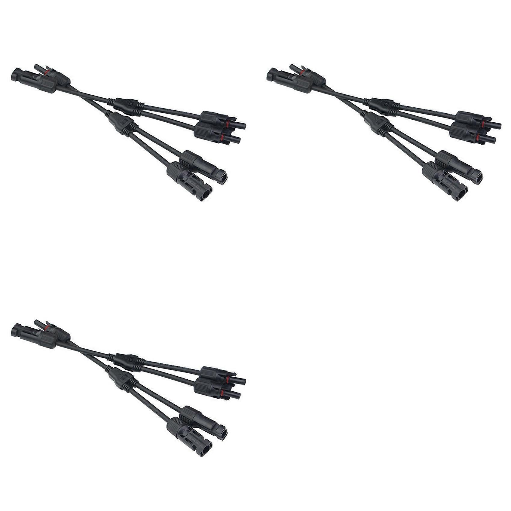 6x for Solar Panel Connector Y-Type 3-Way Connector Solar Panel Parallel Waterproof Connector 2 to 1 Connector