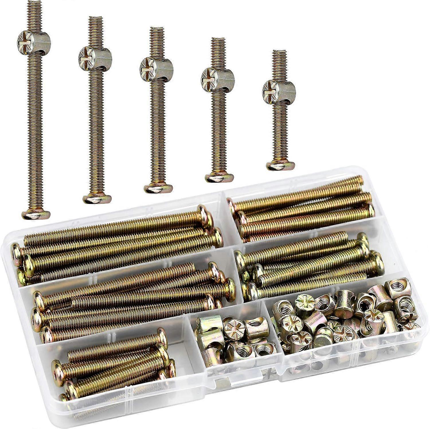 100pcs M6x 40/50/60/70/80mm Hex Socket Head Cap Nuts and Barrel Nuts for