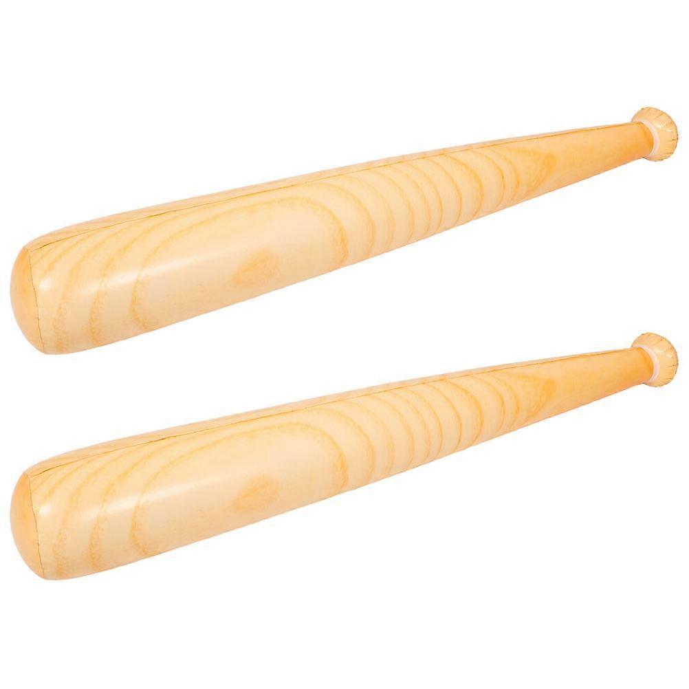 Khaki Inflatable Baseball Bat PVC Material for Playing 2Pcs Set