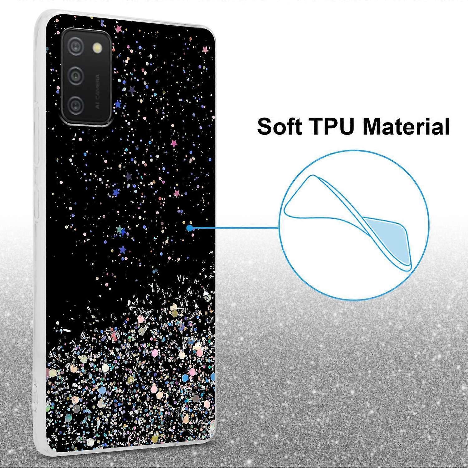 Samsung Galaxy A02s Protective Case TPU - Transparent with Glitter