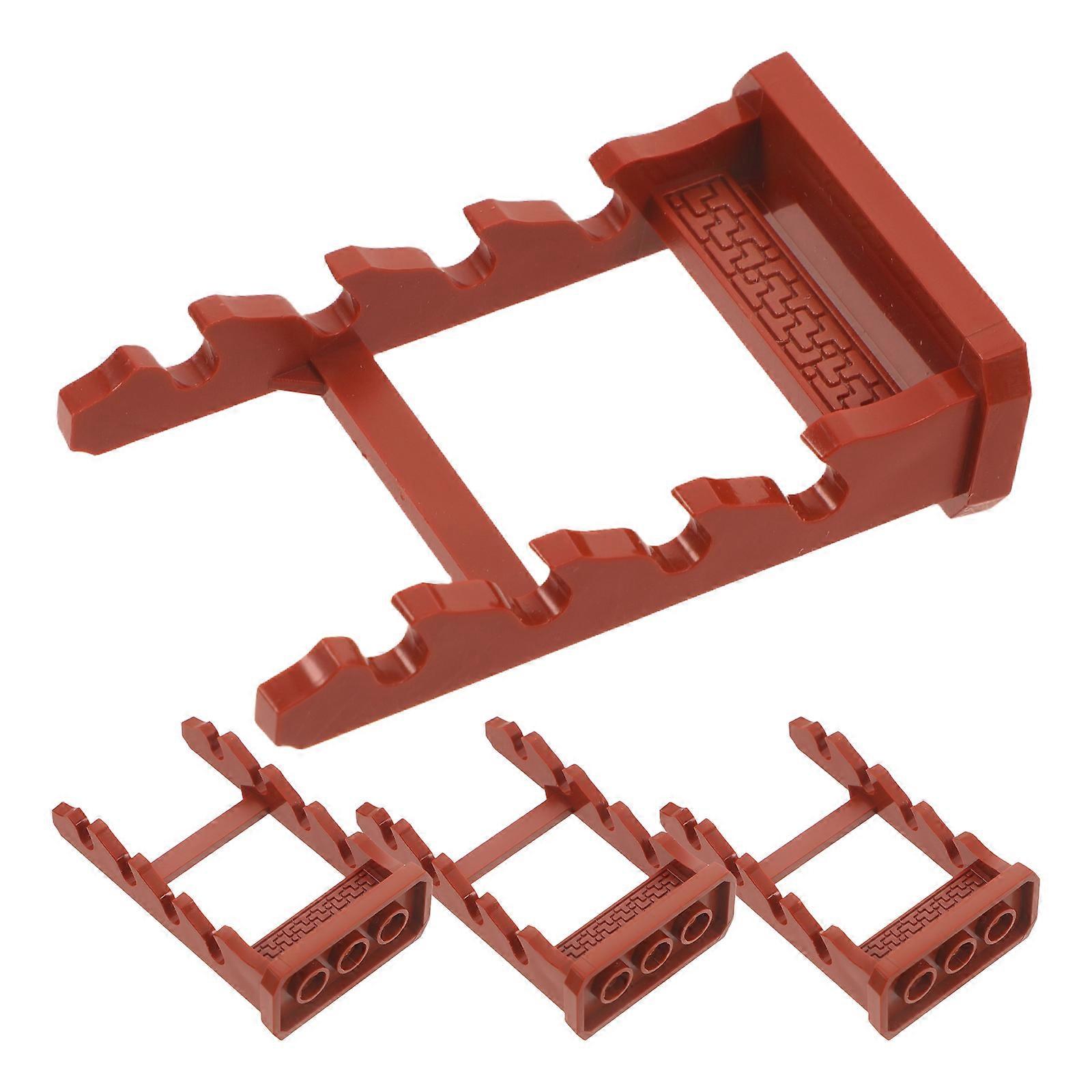 Display Shelf Miniature Display Shelf for Storage Use 4Pcs Coffee