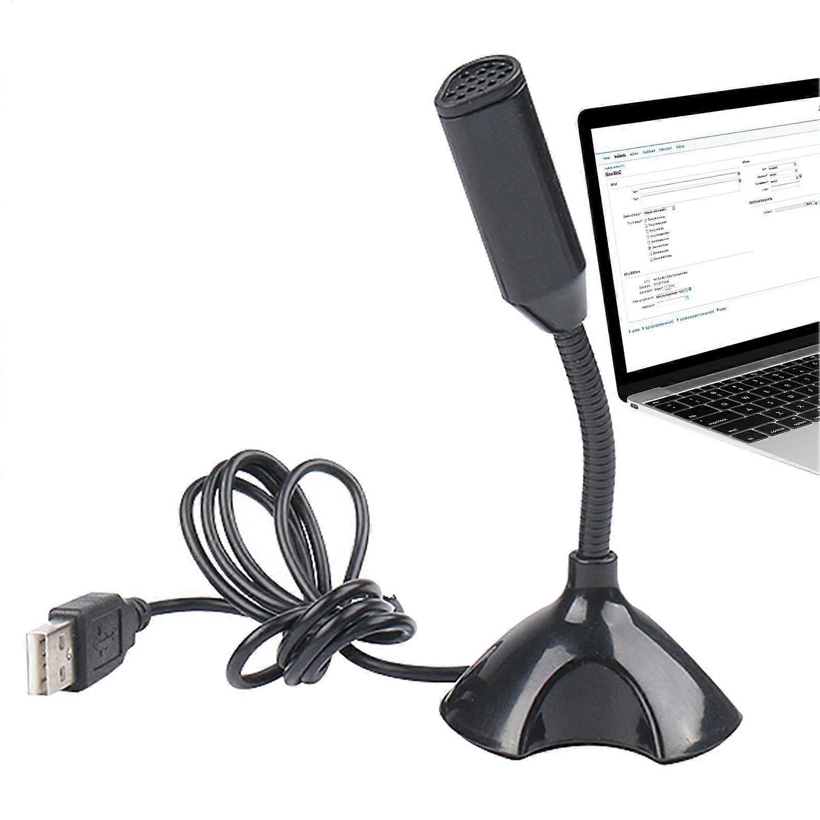 USB Microphone For Computer Plug And Play Condenser USB Mic PC And Laptop Compatible HD Audio Voice Over Black