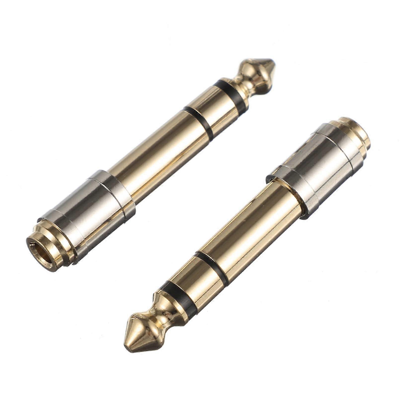 Goldplated Headphone Jack Adapter 2Pack for Studio and Home Use 3.5mm to 6.35mm Converter
