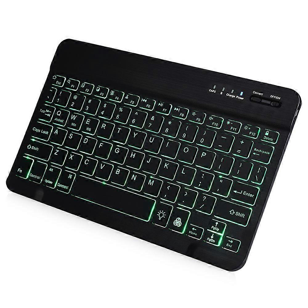 Universal Slim Portable Wireless Bluetooth 7-Colors Backlit Keyboard with Built In Rechargeable Battery
