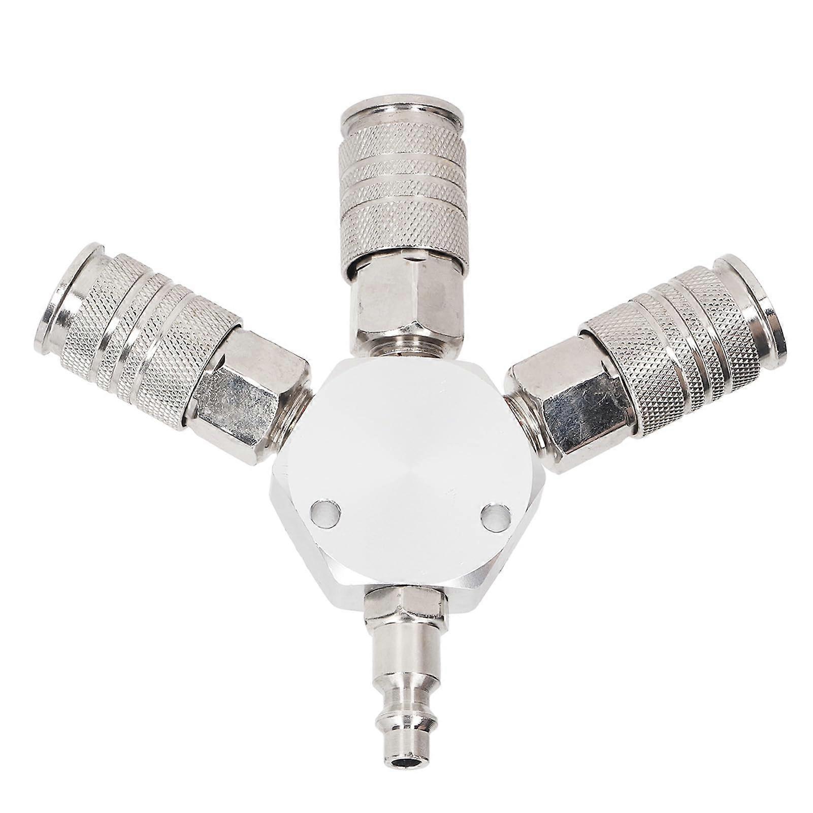 Pneumatic Air Splitter 3 Way Hose Connector with SelfLocking Quick Connect LeakProof Design