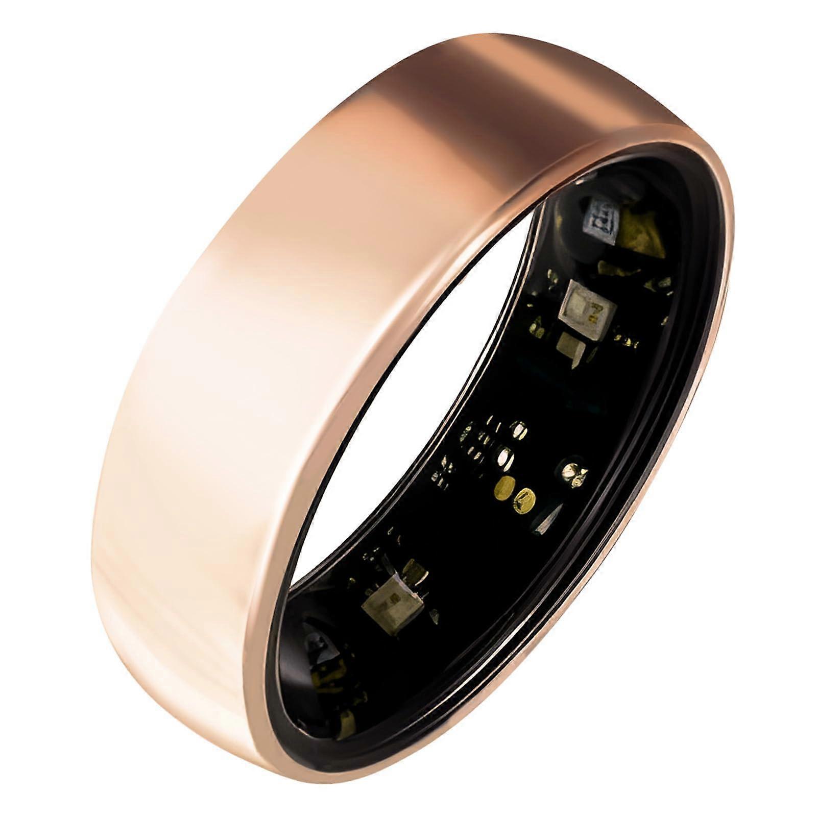 Smart Ring Titanium Fitness Tracker with Sleep, Heart, Blood Oxygen Monitor for iPhone Android Rose Gold 8