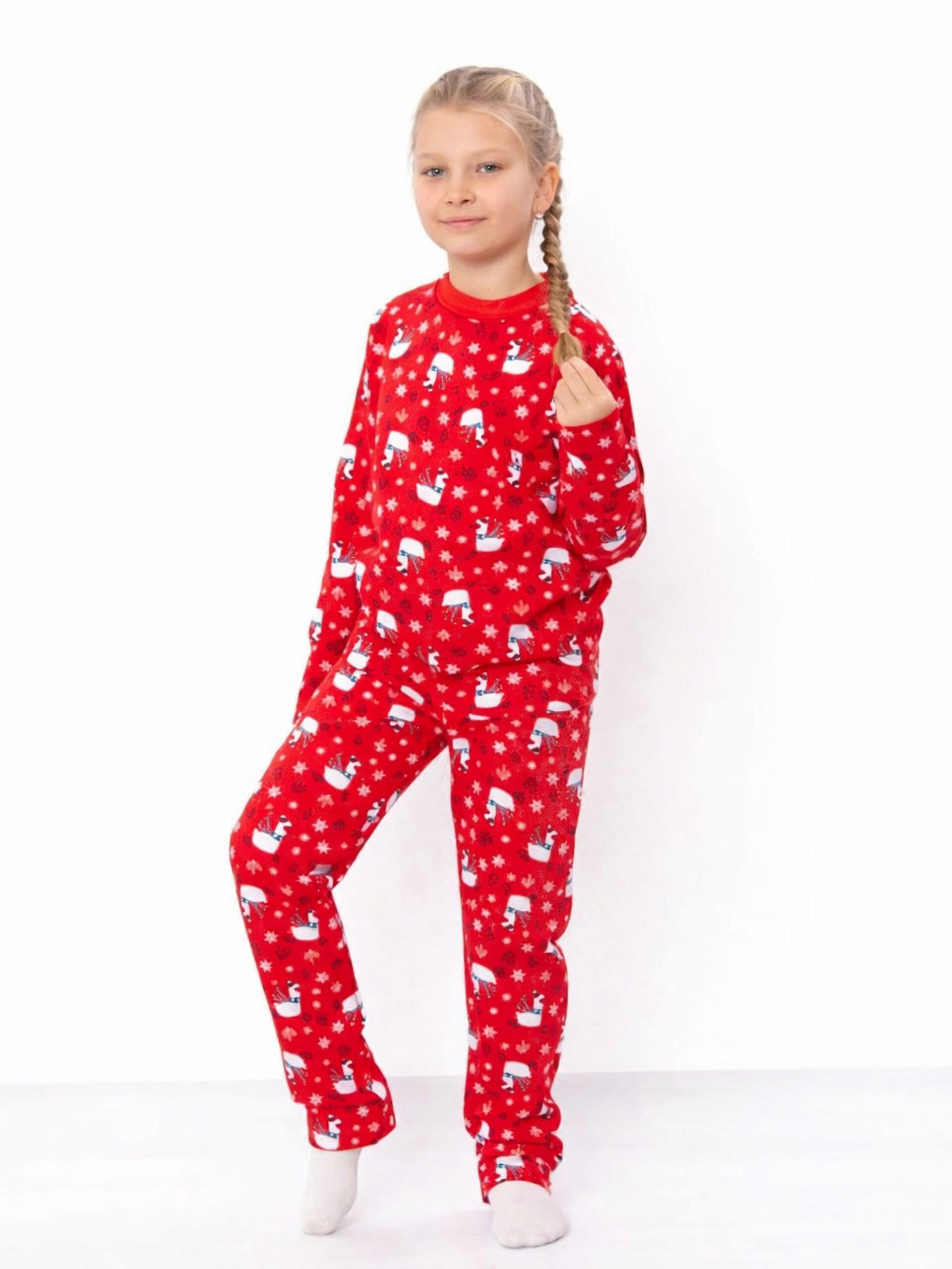 Unisex Kids’ Warm Pajama Set – Top & Pants, Xmas Print,, Winter,  HC 6076