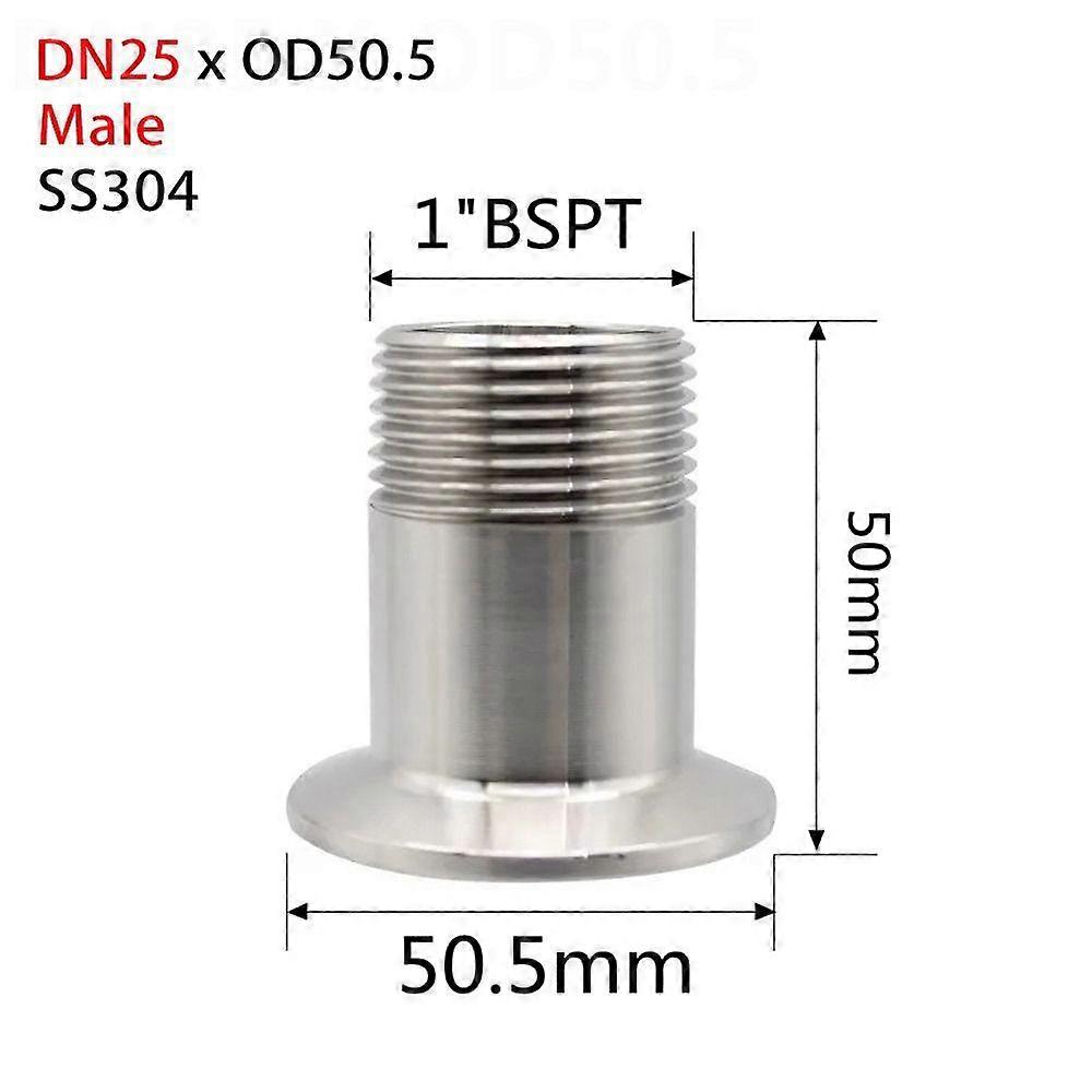 1Pcs SUS304 Sanitary Pipe Fitting Connector BSPT Female/Male Thread TriClamp Adapter Tri Clamp