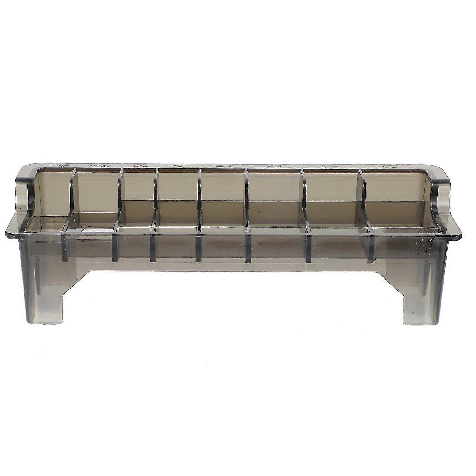 Durable Comb Storage Box with 10 Compartments for Combs Hair Tool Organizer Transparent PP Material Black