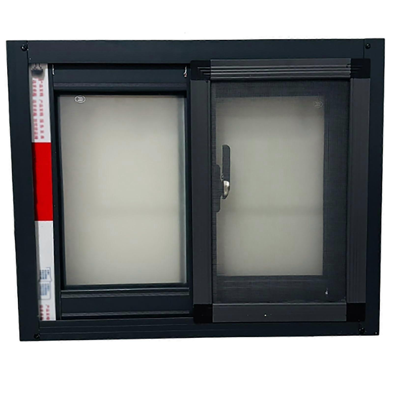 Aluminum Basement Window 100x100cm Dual Sealing Level 3 Airtight Smooth Sliding for Home