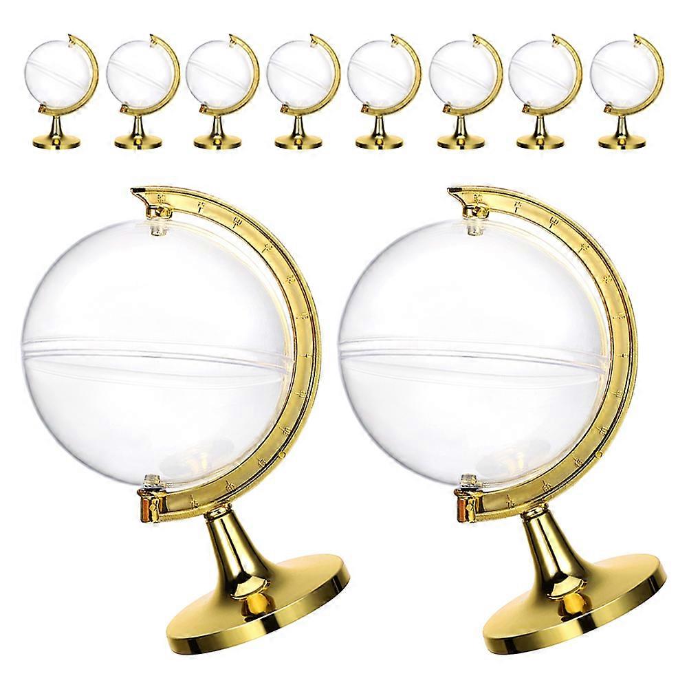 Golden Mini Globe Candy Case for Storage Use with 13Pcs Creative Plastic Boxes