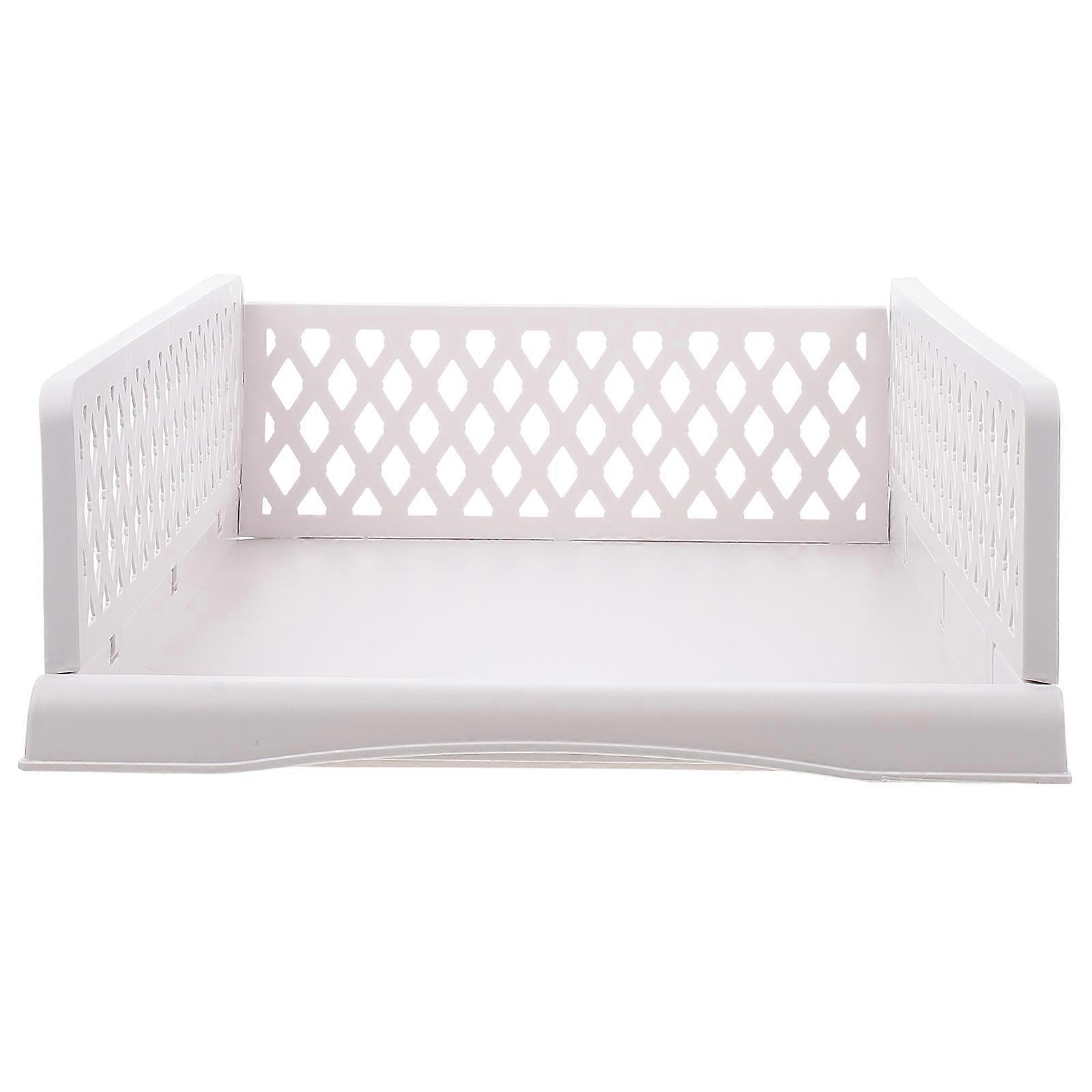 Stackable Storage Basket Drawer Type Organizational Unit For Home Kitchen Use In Grey Plastic 1Pcs