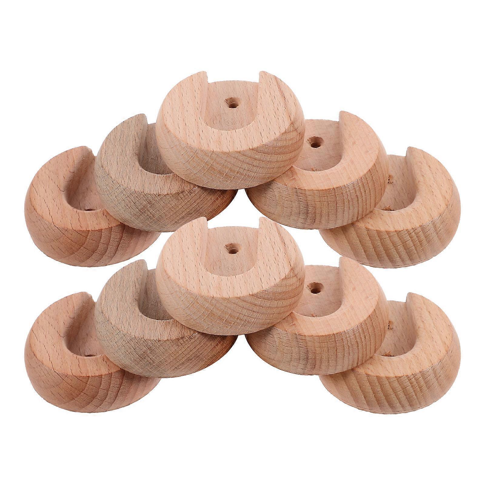 Garderobsstångsfäste för hållare av trä, 10 st