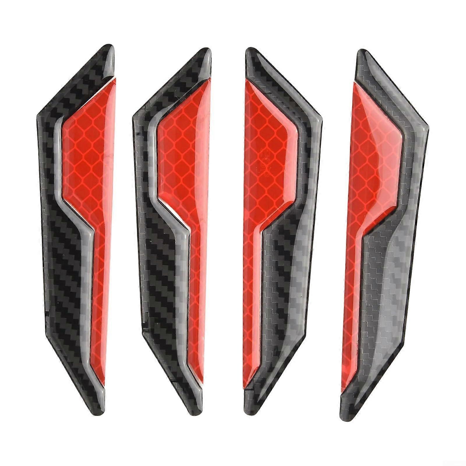 4PCS Red Reflective Car Door Edge Guard Strips Universal Protector for ScratchResistant Safety