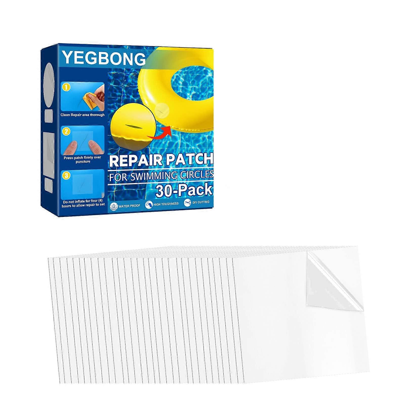 30 Pack Pool  Kit with SelfAdhesive Waterproof Patches for Inflatable Pool, Ring, Tent, Square