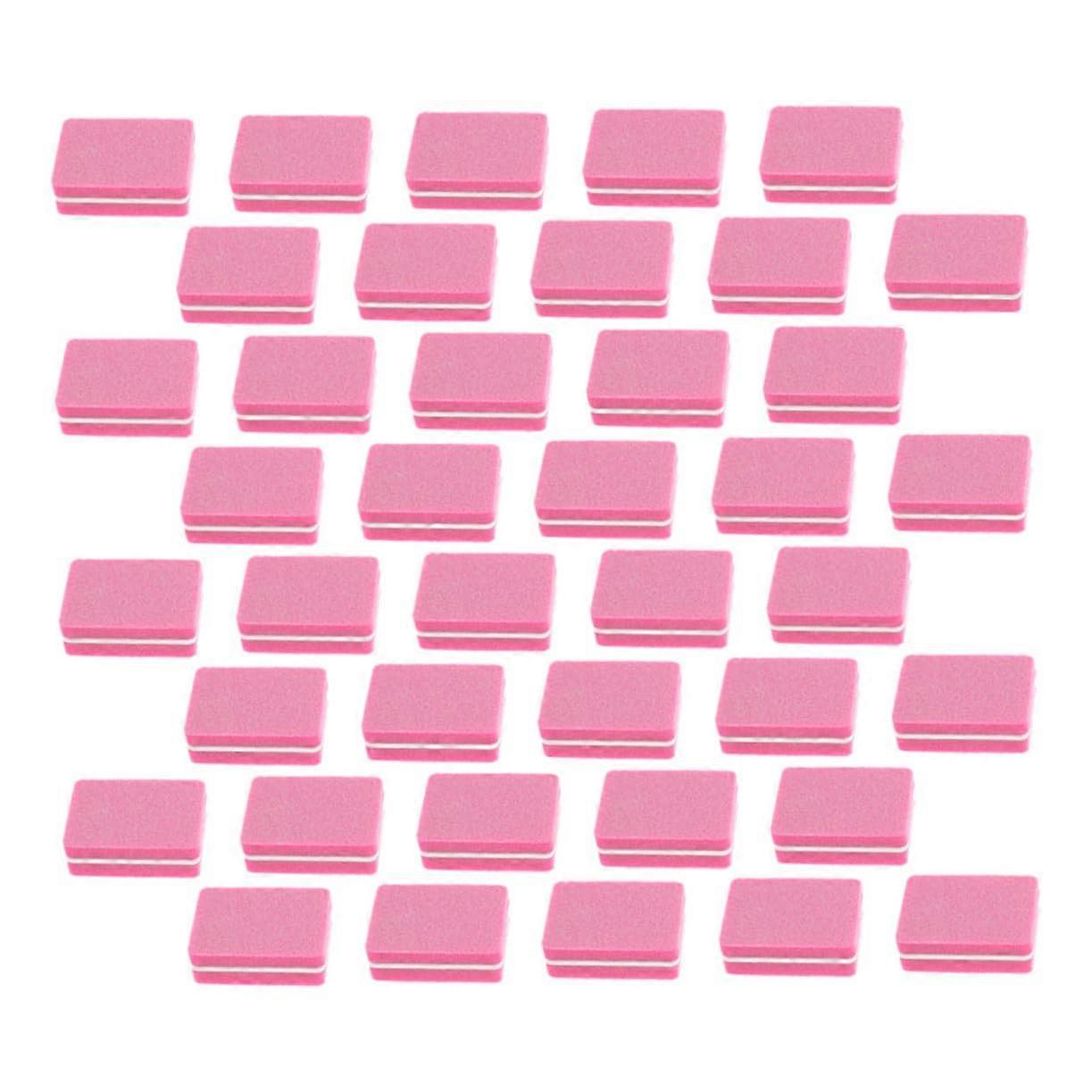 100Pcs Mini Nail Buffer Block 4Sided Sponge File for Manicure and Salon Use Pink