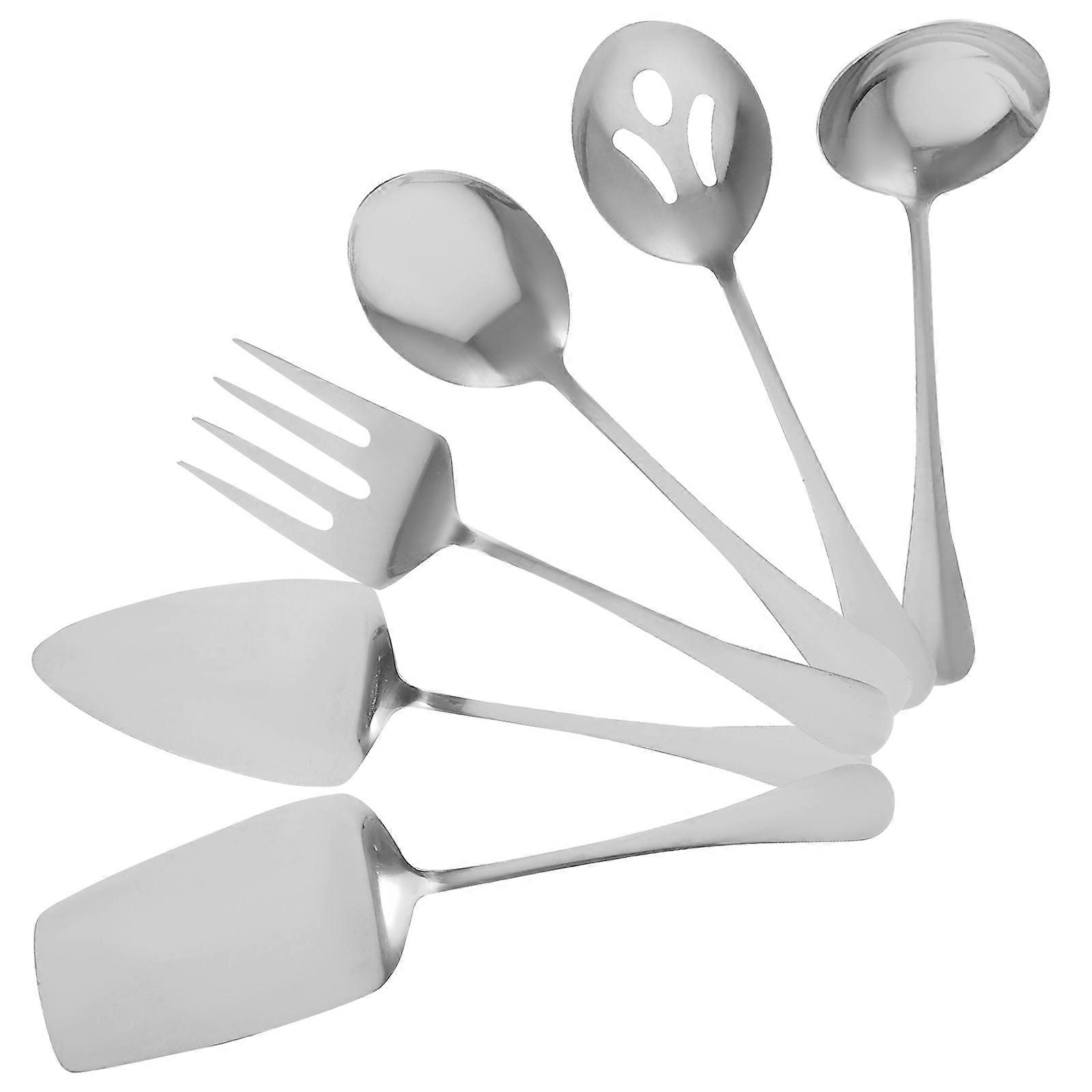 Serving Utensils Stainless Steel Flatware Set for Kids Use 1Set Silver