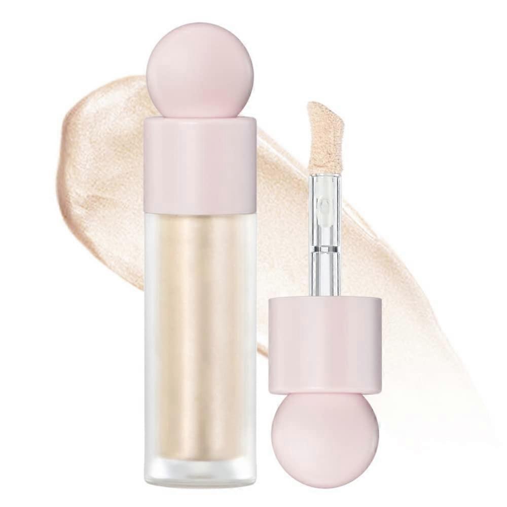 Liquid Highlighter Stick with Builtin Brush, Waterproof Shimmer for Face Cheeks Collarbone Moonlight
