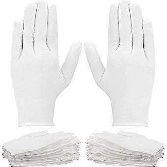 12 Pairs White Cotton Gloves Women Men Cloth Gloves For Heilwiy Eczema, Dry Hands