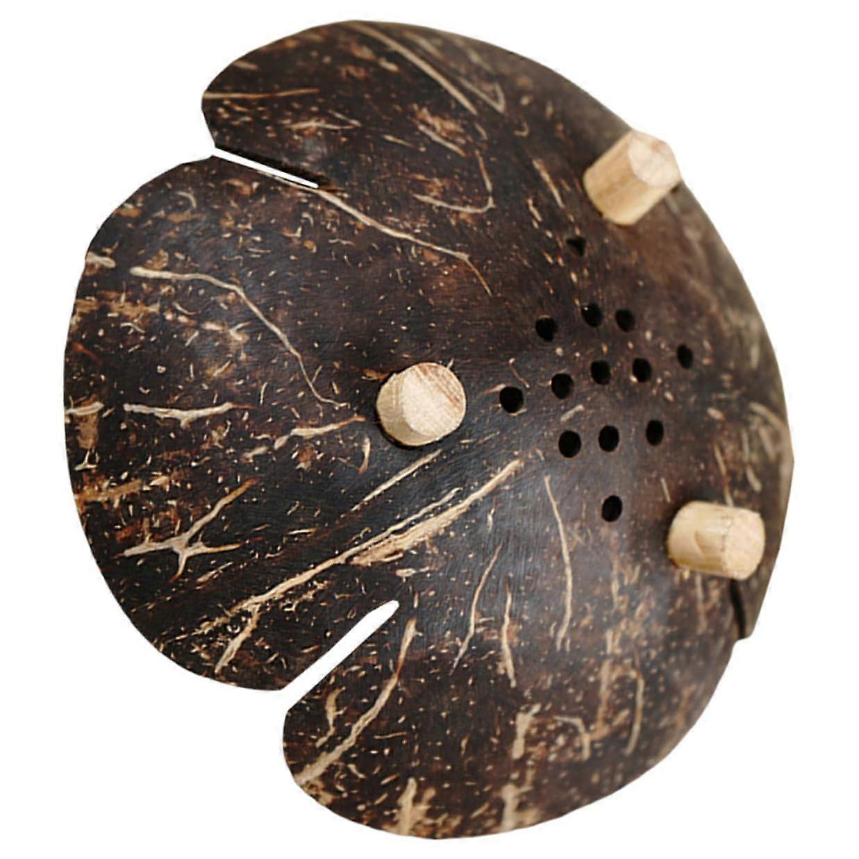 Coconut Shell Soap Dish Self Draining Natural Soap Holder for Bathroom Kitchen Sink Flower Shape