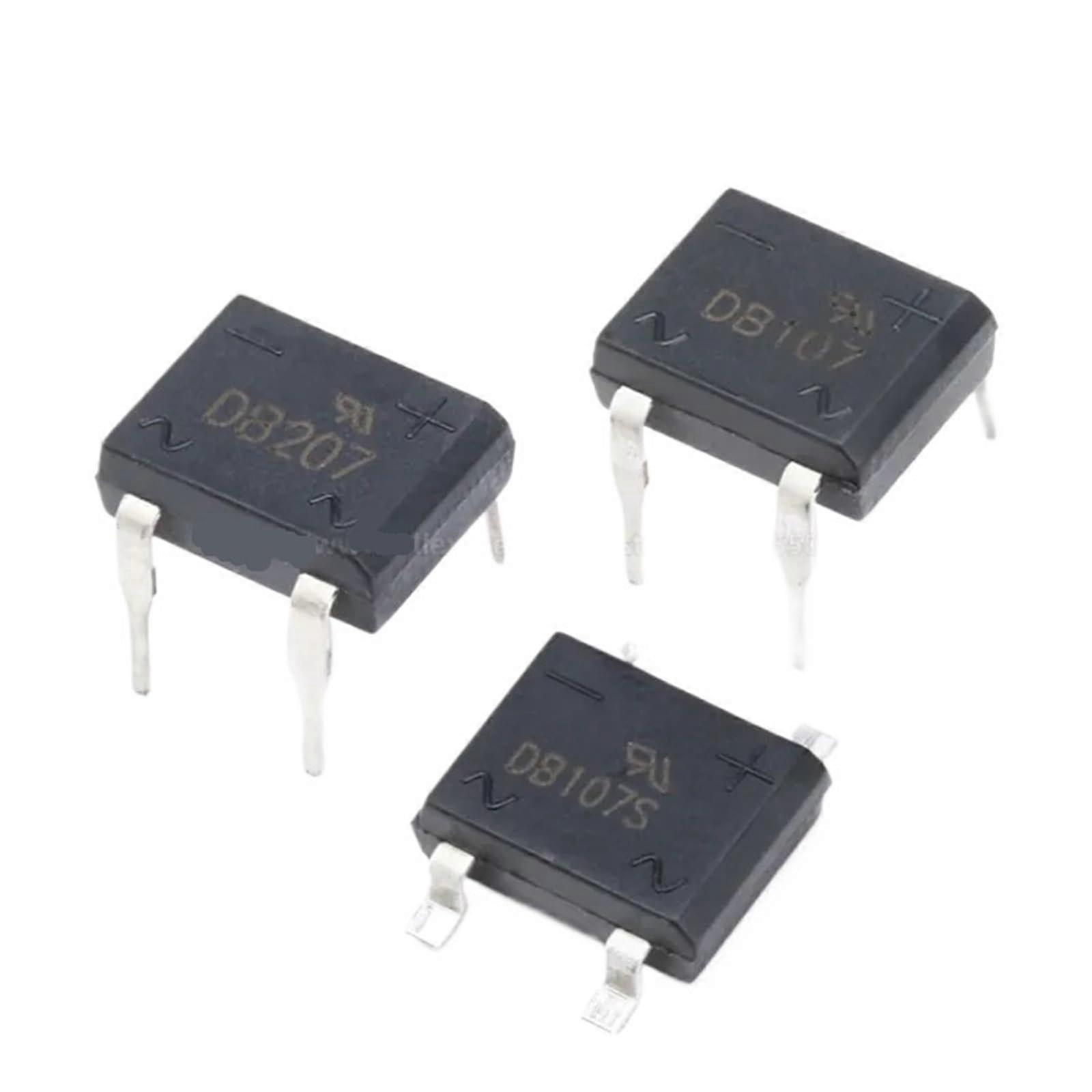 20PCS DB107 DB207 DB107S DB207S 4Pin DIP SMD 1A 2A 1000V Single Phase Bridge Rectifier Module