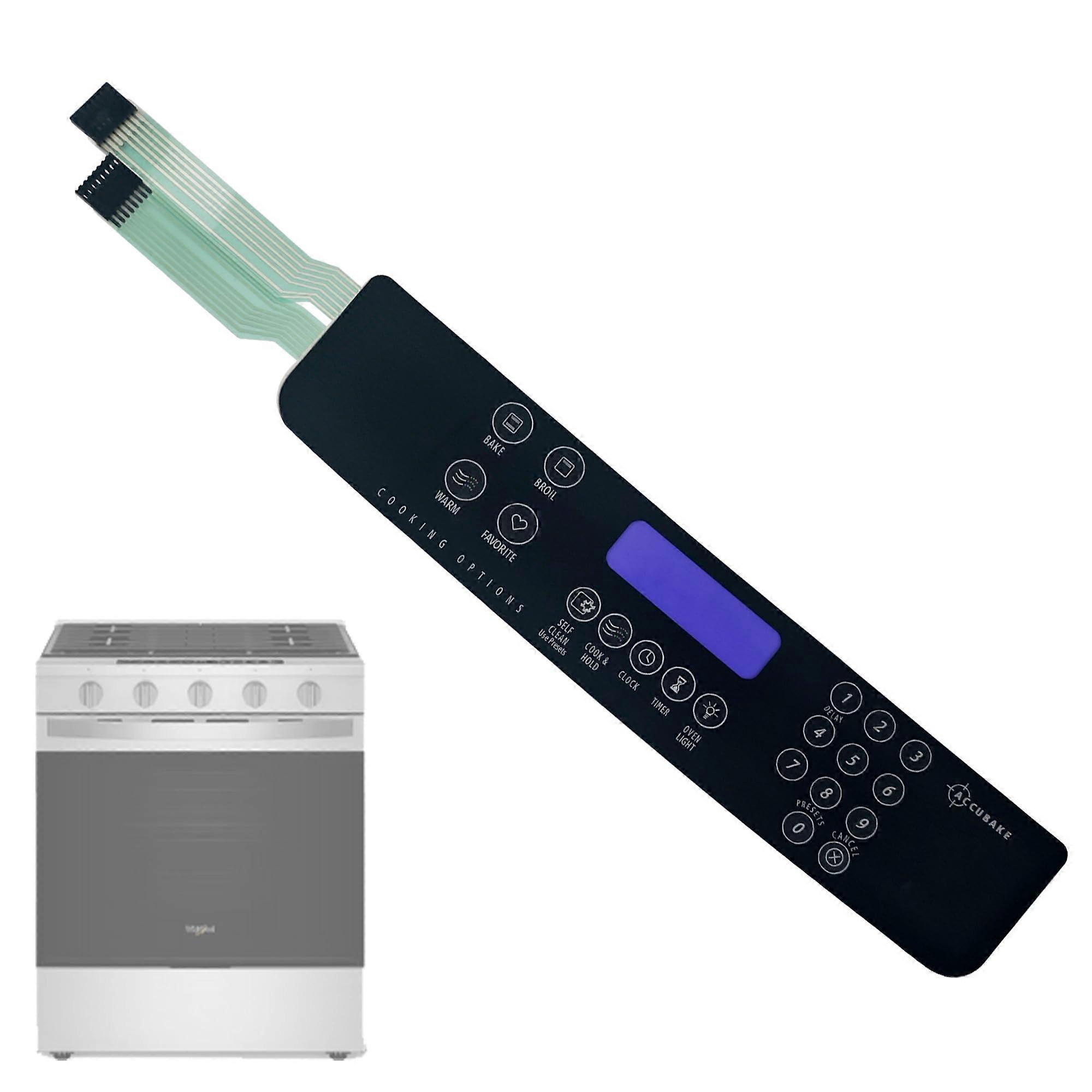 W10207928 Oven Touchpad Replacement with Responsive Control and Scratchproof Overlay Panel for Whirlpool