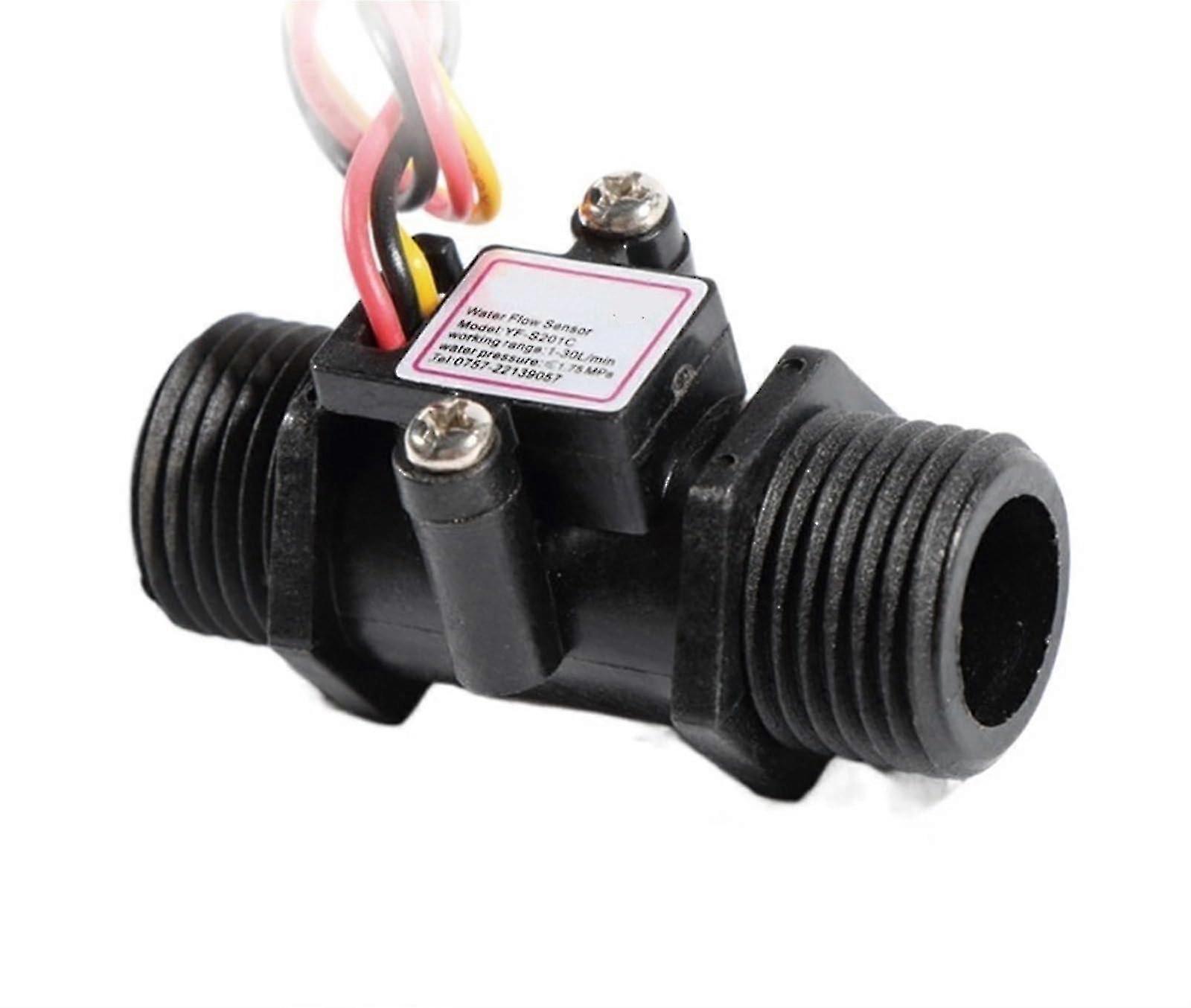 Water Flow Sensor Switch G1/2 Flowmeter 1Pcs (Size : Black)