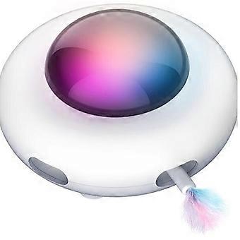Interactive Cat Toy, Rotating Feather Low Noise, 3-Speed Adjustable Auto Sleep, Indoor Kitten Teaser Toy