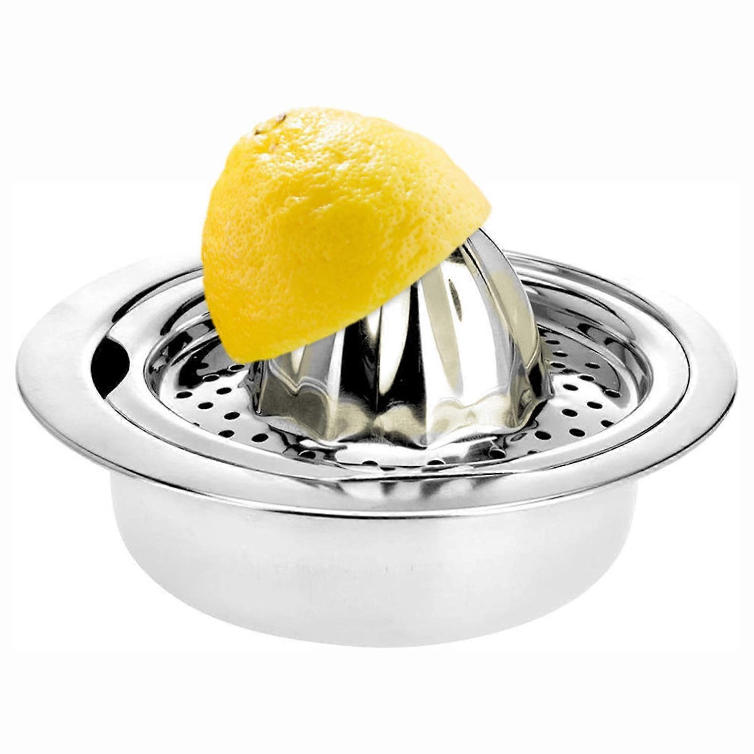 Stainless Steel Lemon Squeezer with Lockable Seed and Pulp Filter Manual Citrus Juicer